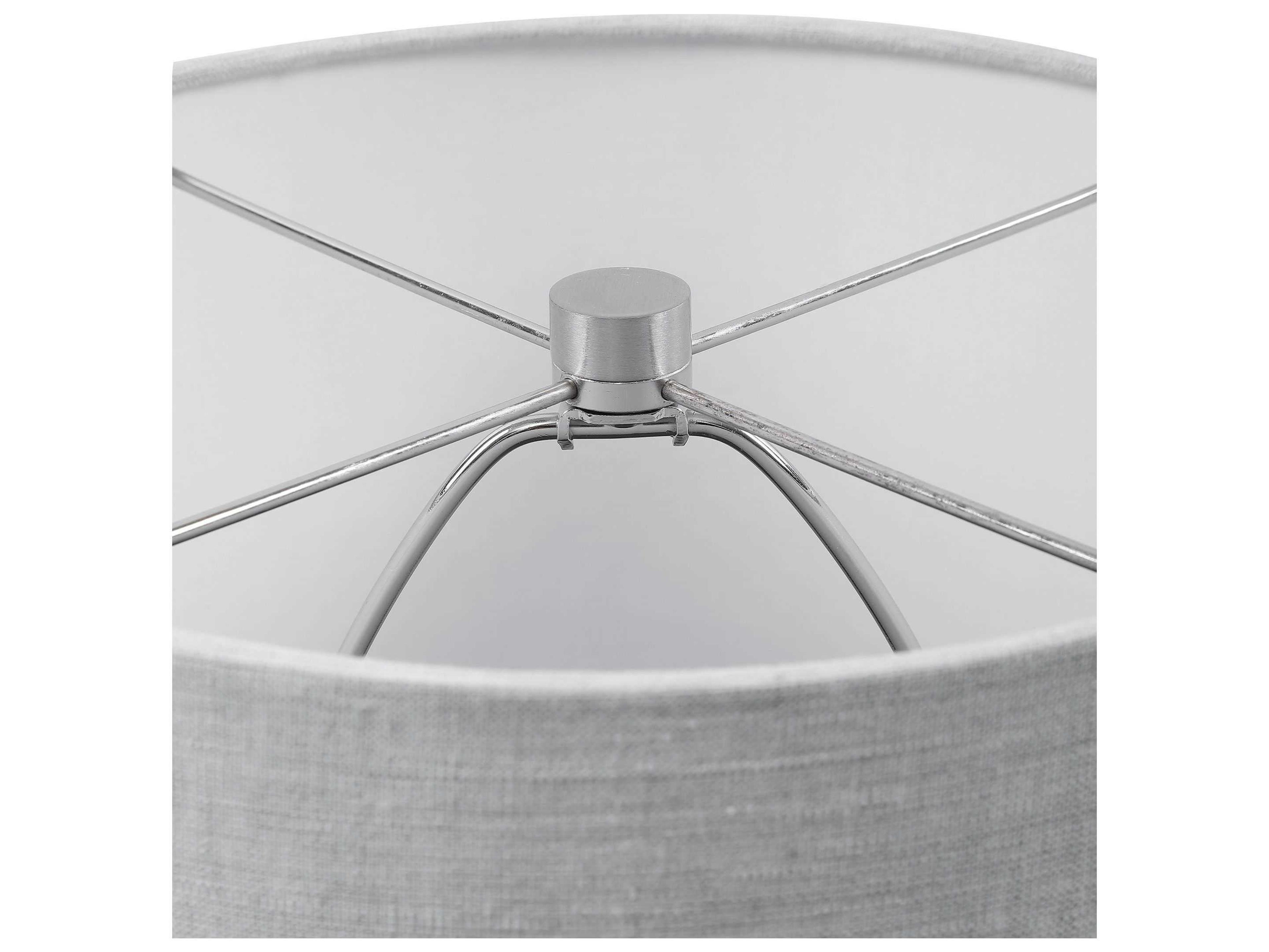 Uttermost Lenta Crystal Round Drum Hardback Off White Table Lamp