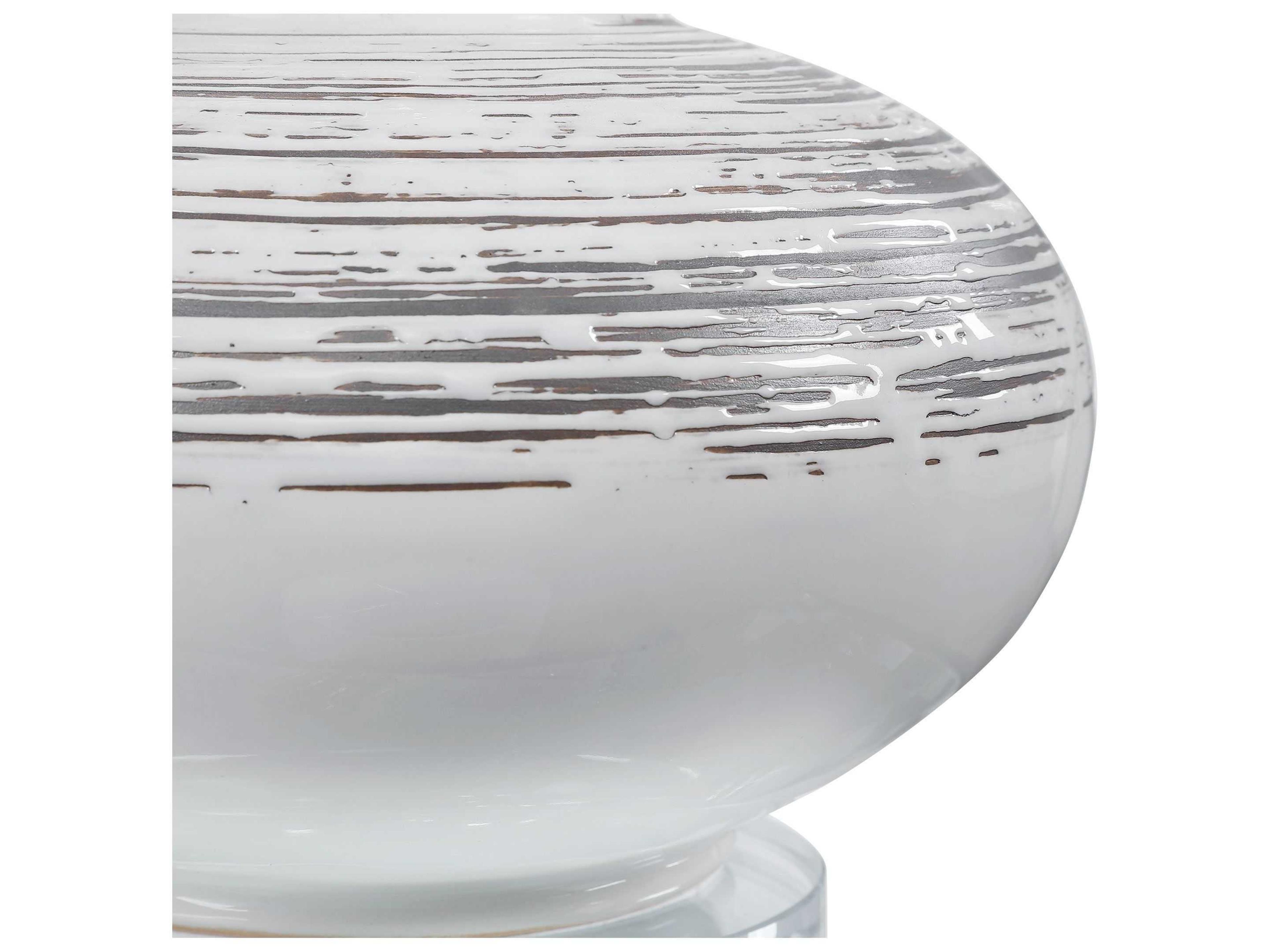 Uttermost Lenta Crystal Round Drum Hardback Off White Table Lamp