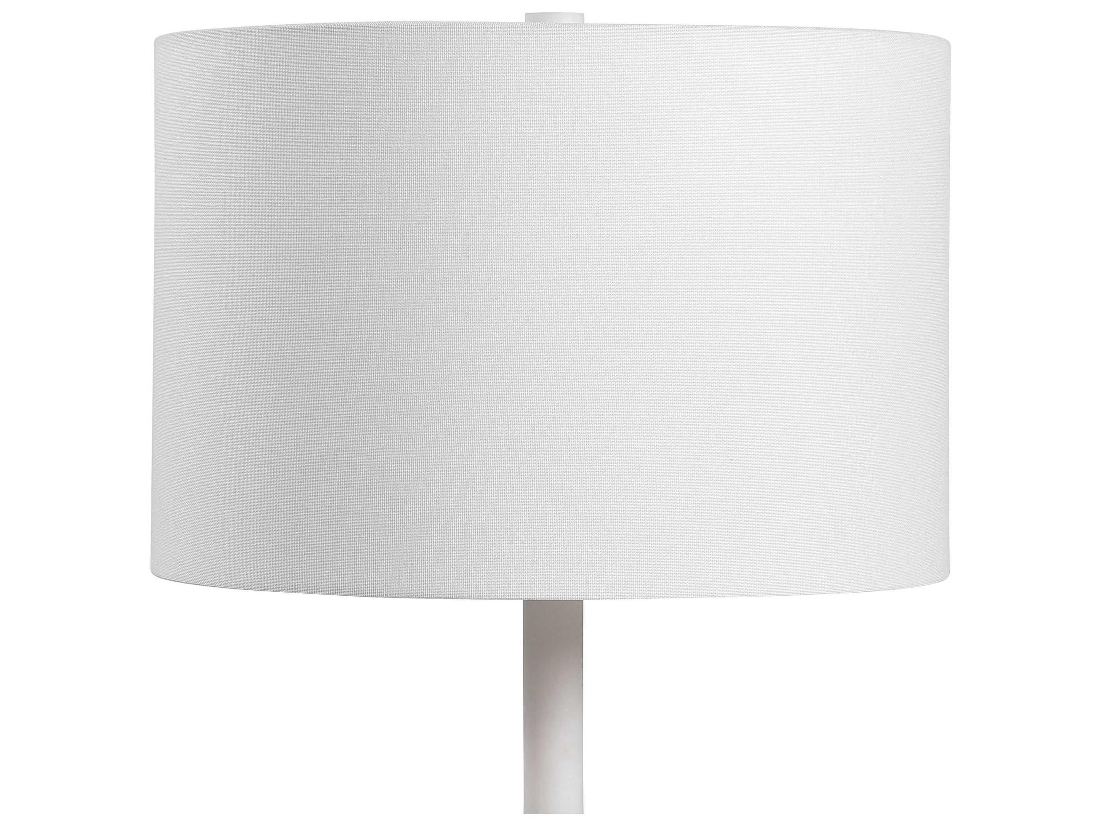 Uttermost Tanali Charcoal Polished White Round Drum Hardback Gray Buffet Lamp