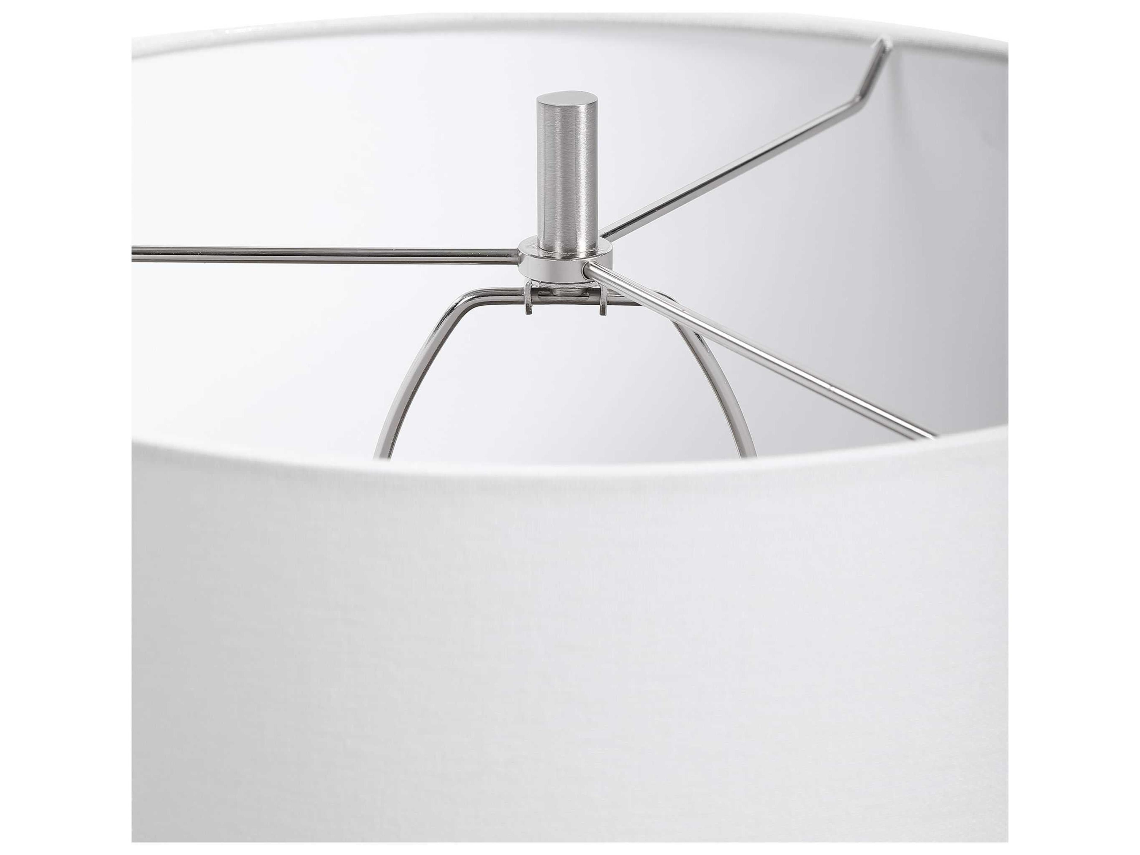 Uttermost Waves Blue White Round Drum Hardback Buffet Lamp