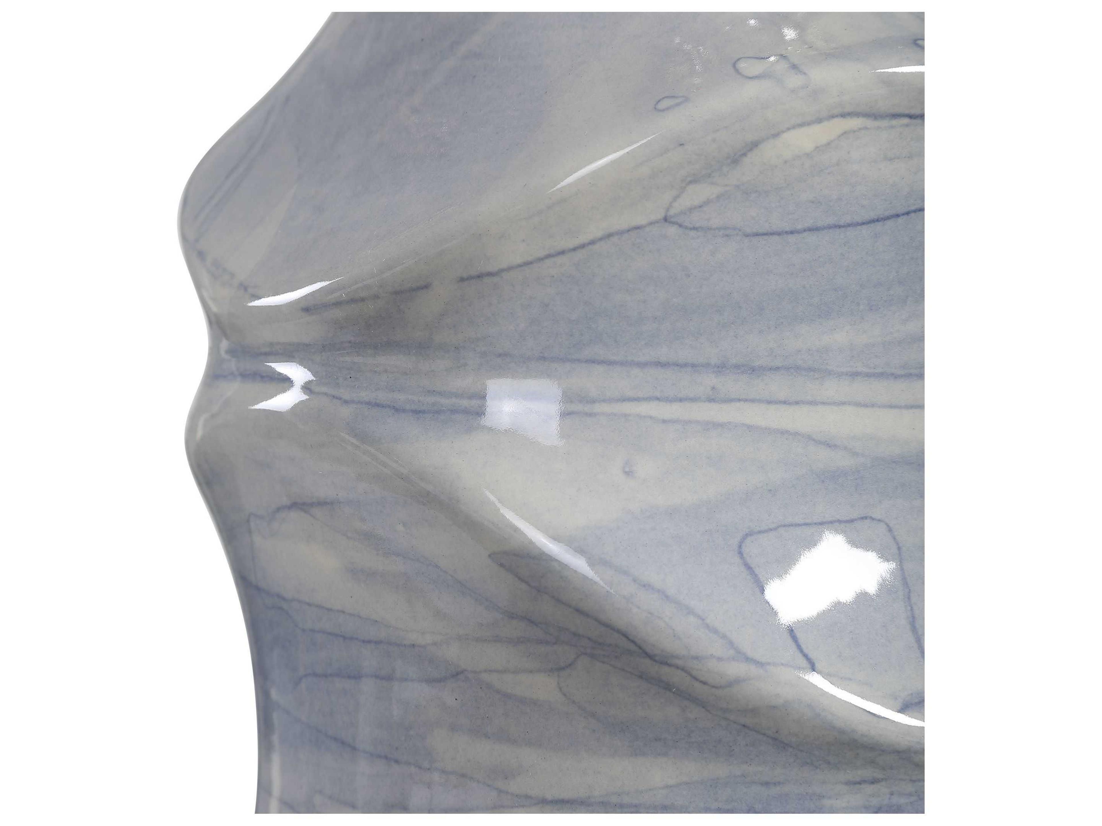 Uttermost Waves Blue White Round Drum Hardback Buffet Lamp