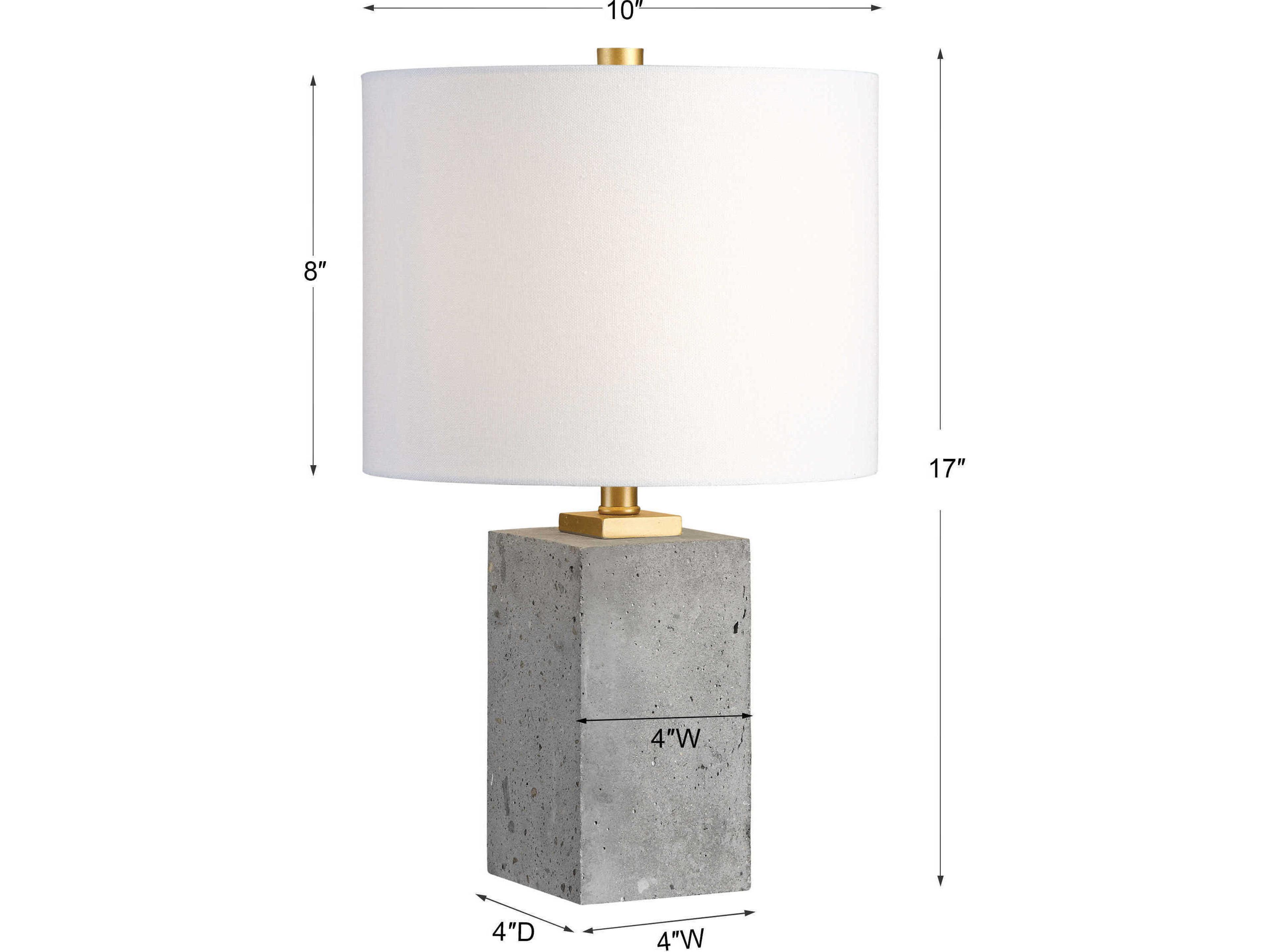 Uttermost Drexel Stained Concrete Round Hardback Drum Gray Table Lamp