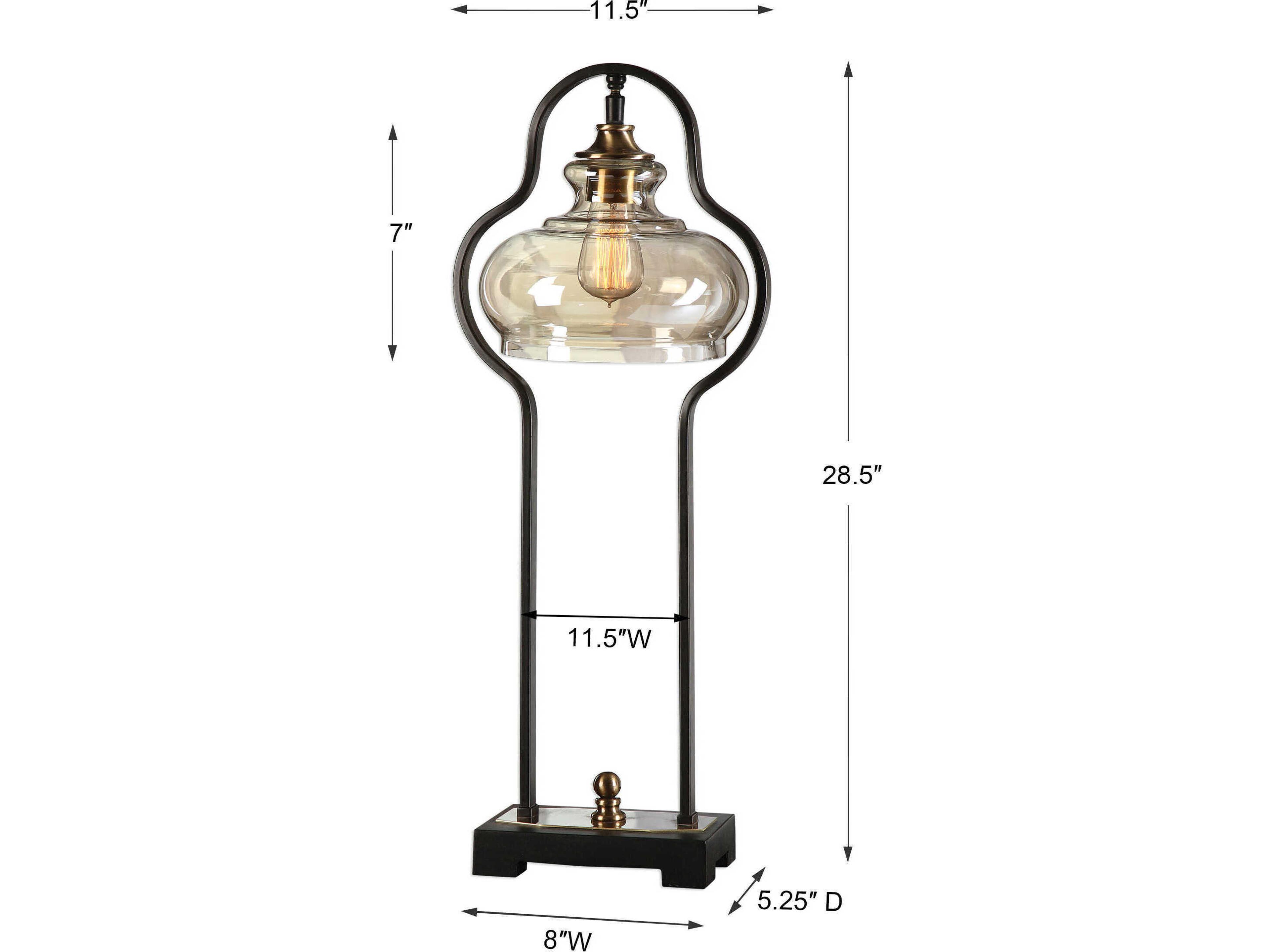 Uttermost Cotulla Aged Black Glass Table Lamp