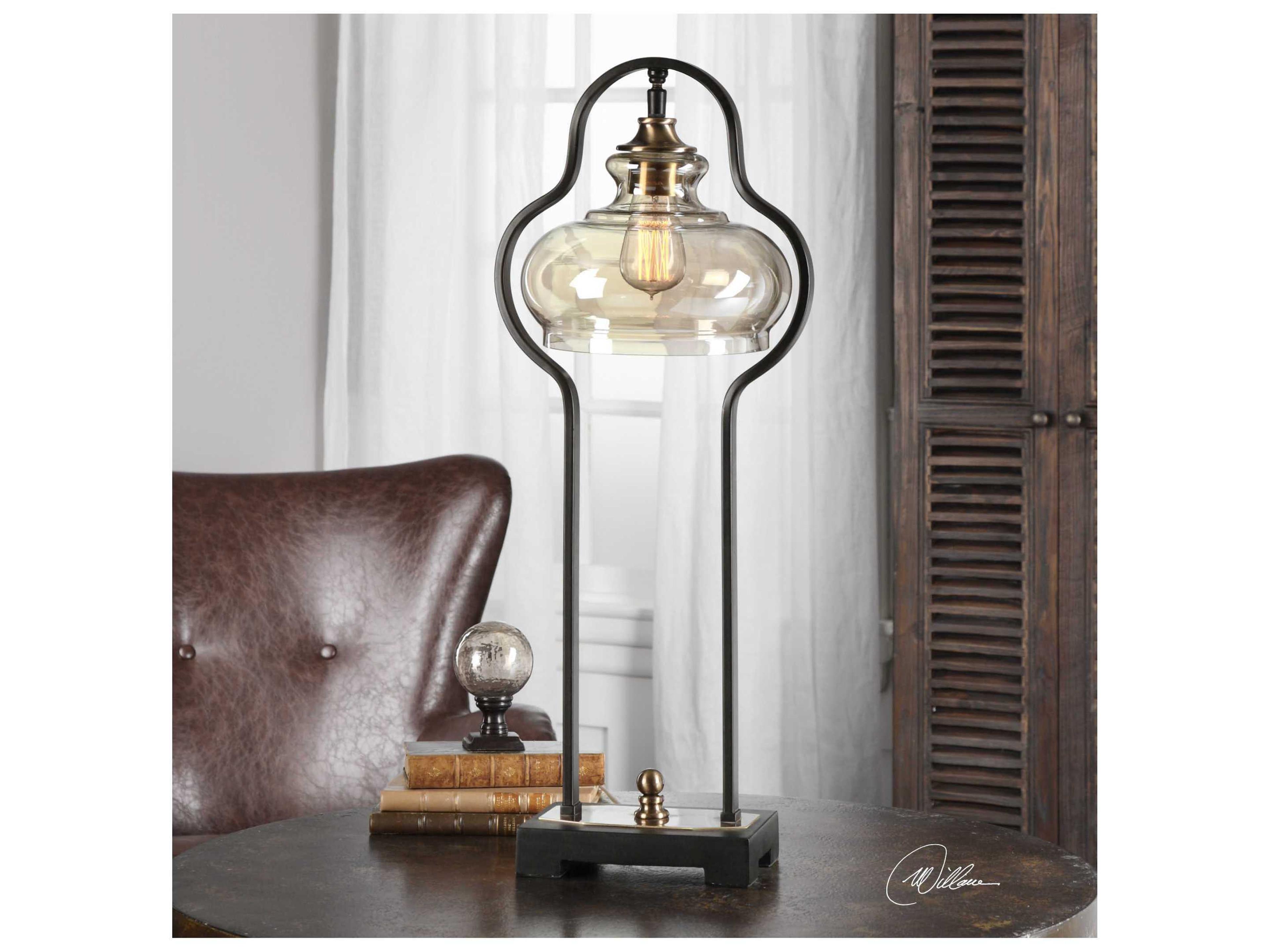 Uttermost Cotulla Aged Black Glass Table Lamp