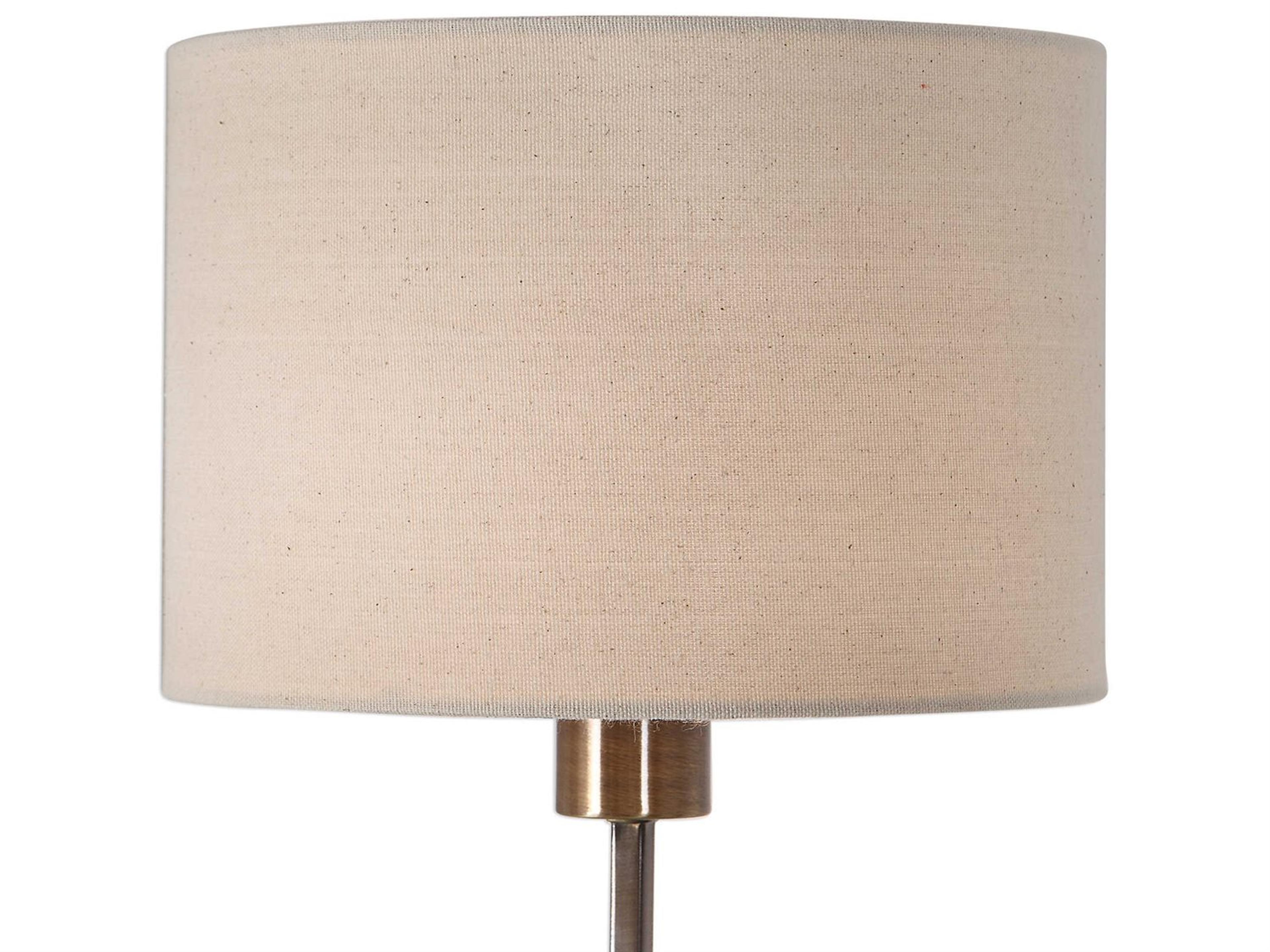 Uttermost Danyon Crystal Antique Brass Round Hardback Drum Black Buffet Lamp