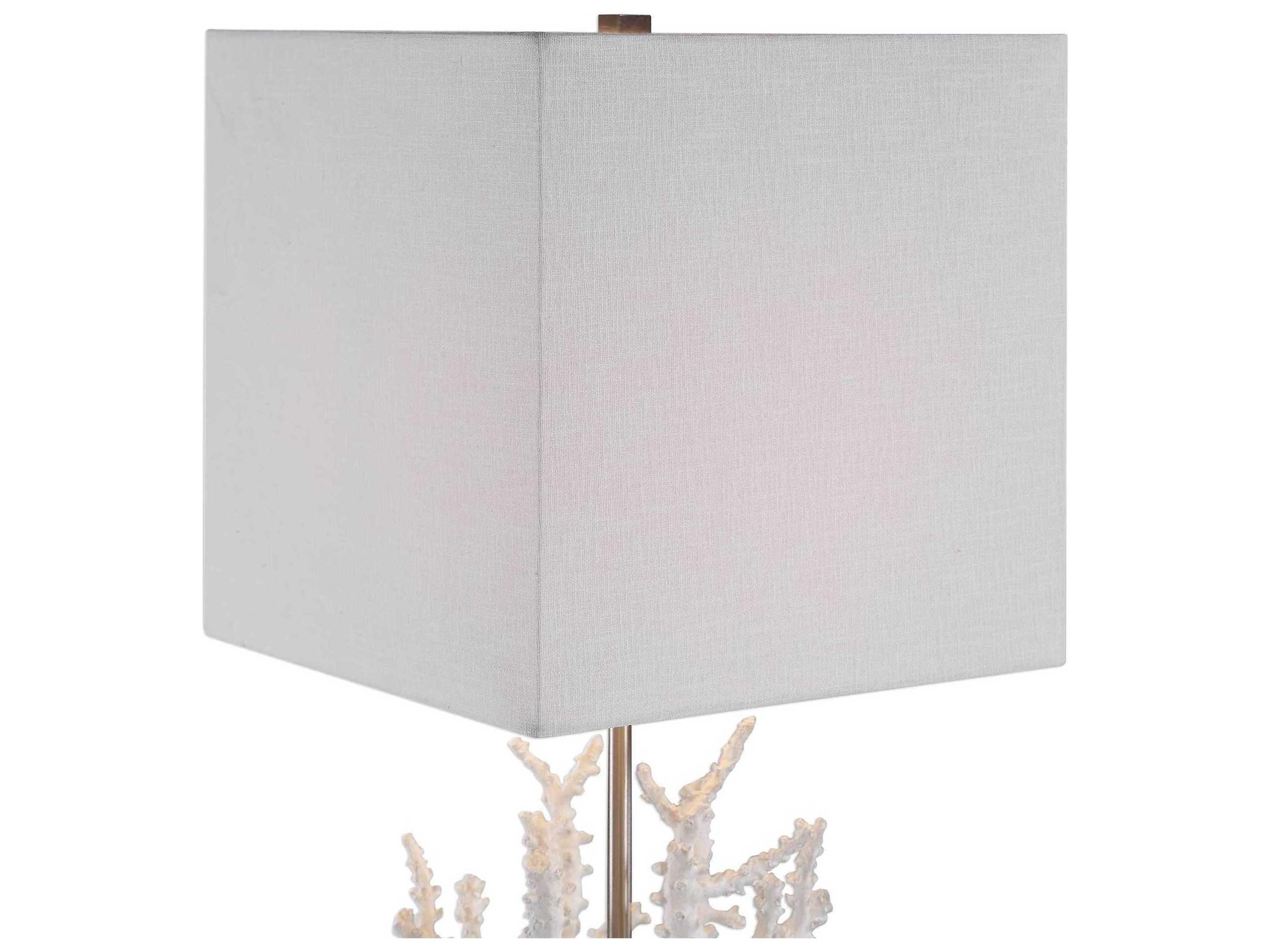 Uttermost Corallo Crystal White Square Hardback Nickel Buffet Lamp
