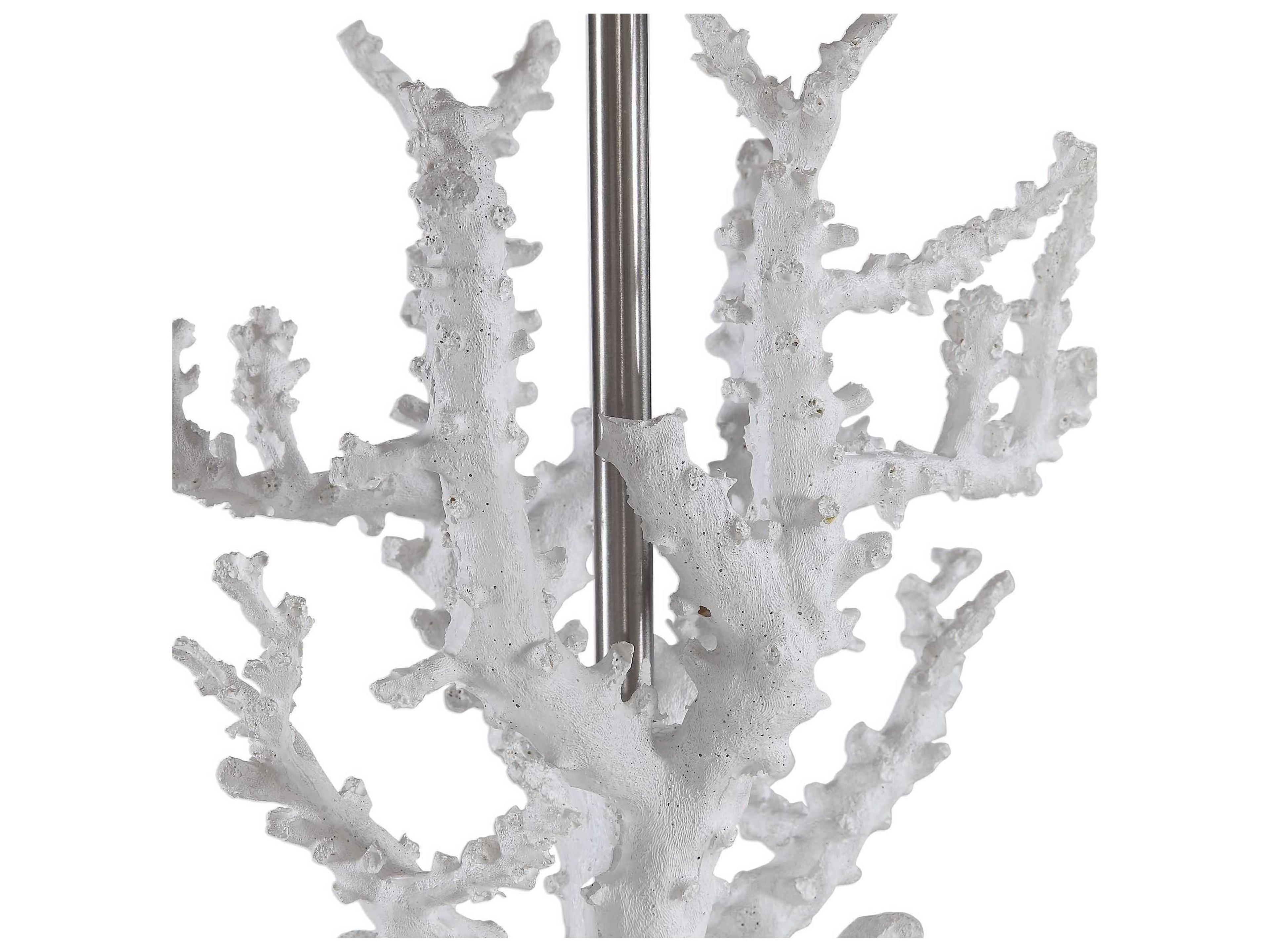 Uttermost Corallo Crystal White Square Hardback Nickel Buffet Lamp