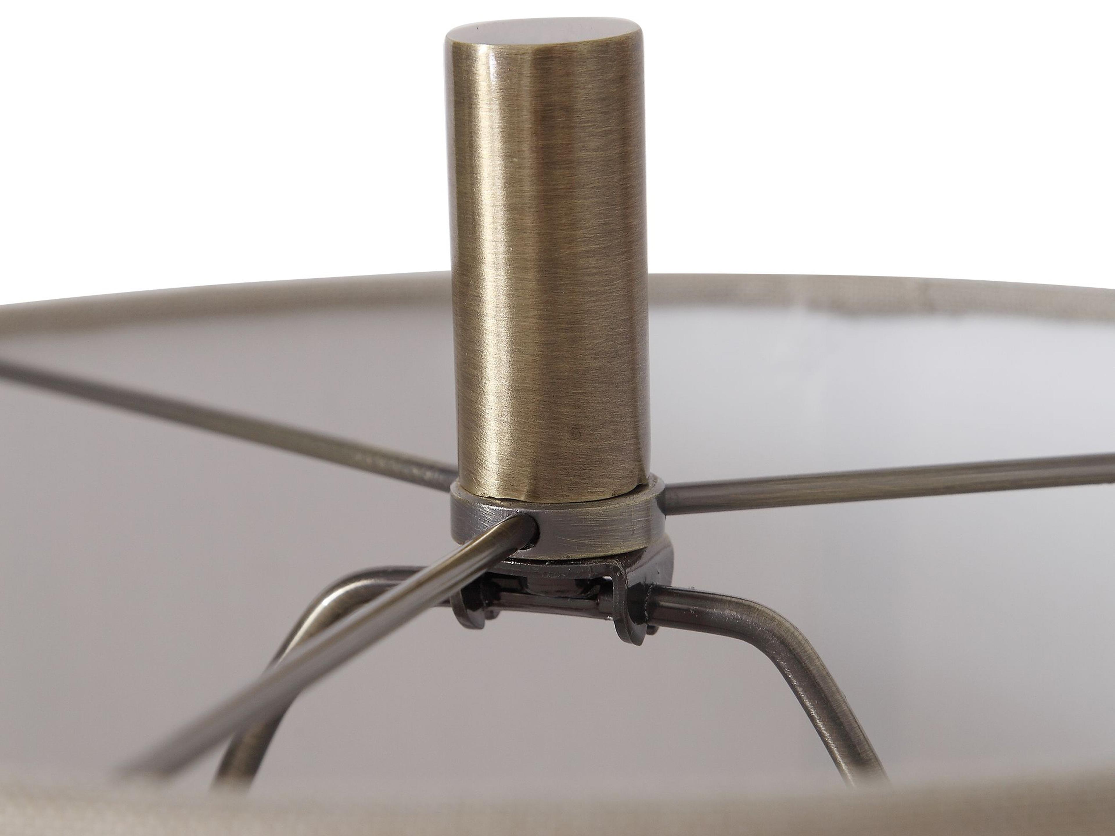 Uttermost Natania White Antique Brass Round Hardback Shade Buffet Lamp