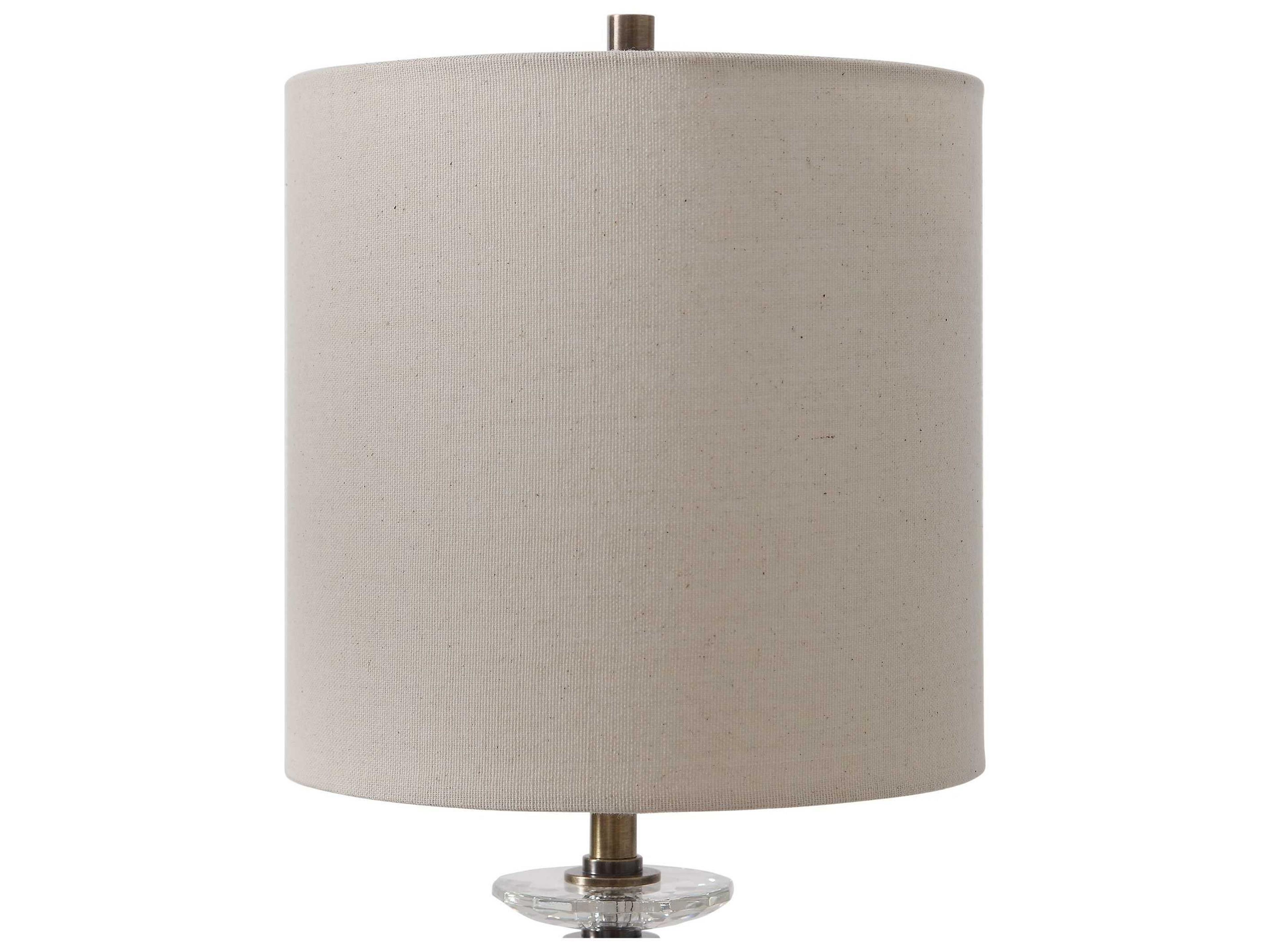 Uttermost Parnell Crystal Antiqued Brass Rust Black Buffet Lamp