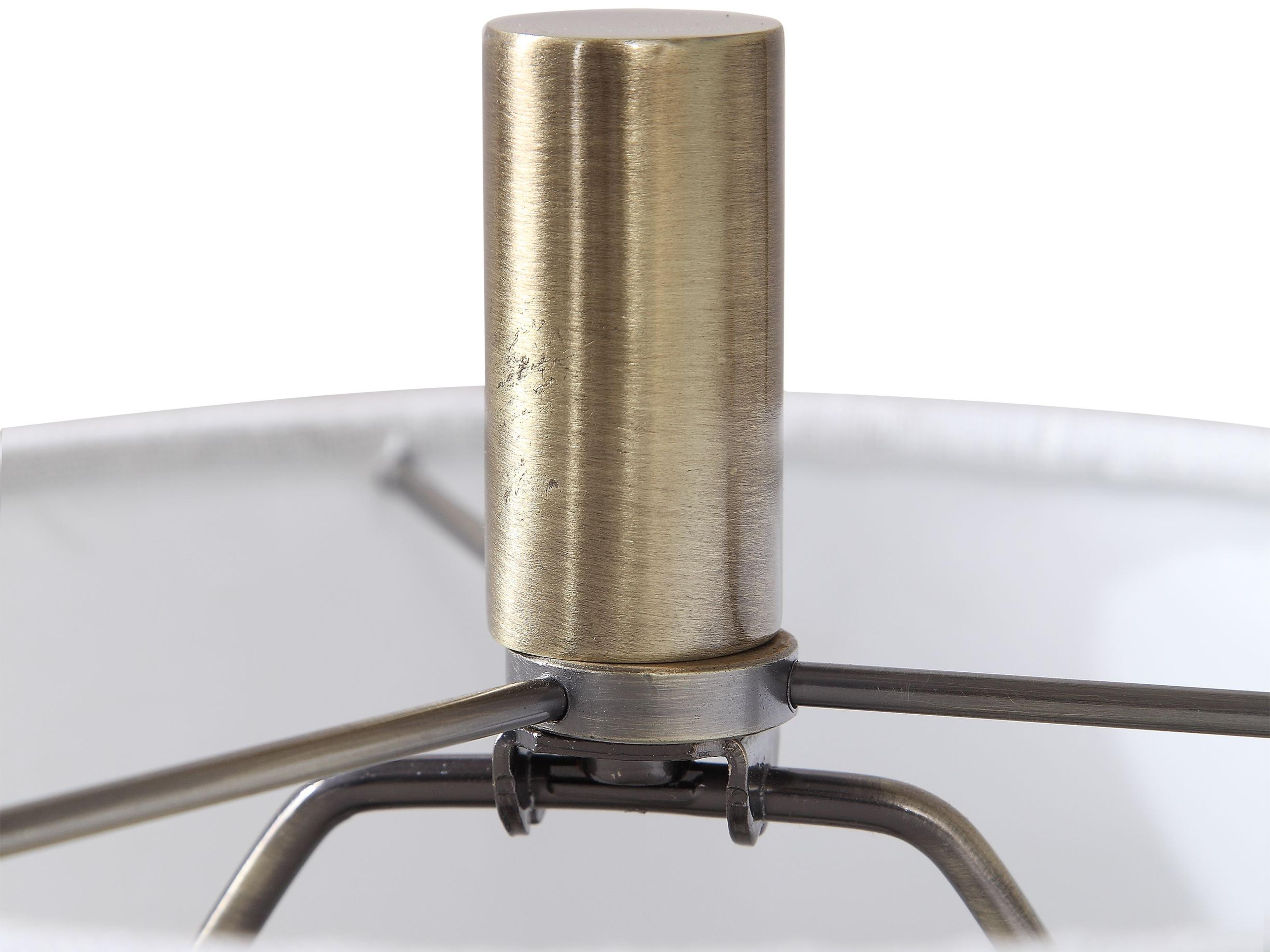 Uttermost Minette Antique Brass White Round Drum Hardback Shade Buffet Lamp