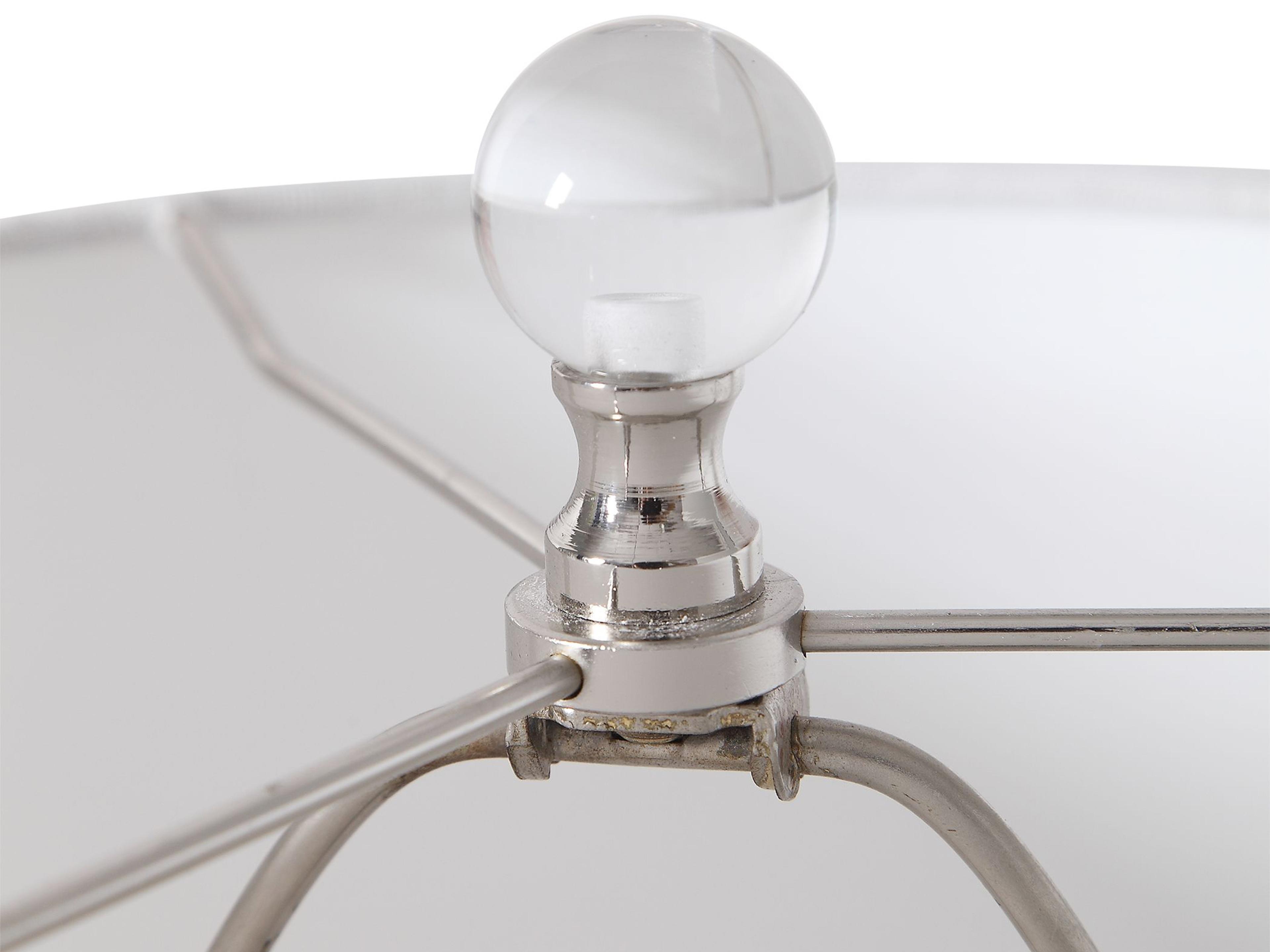 Uttermost Piers Crystal Blue Polished Nickel Drum Hardback Rolled Edge Buffet Lamp