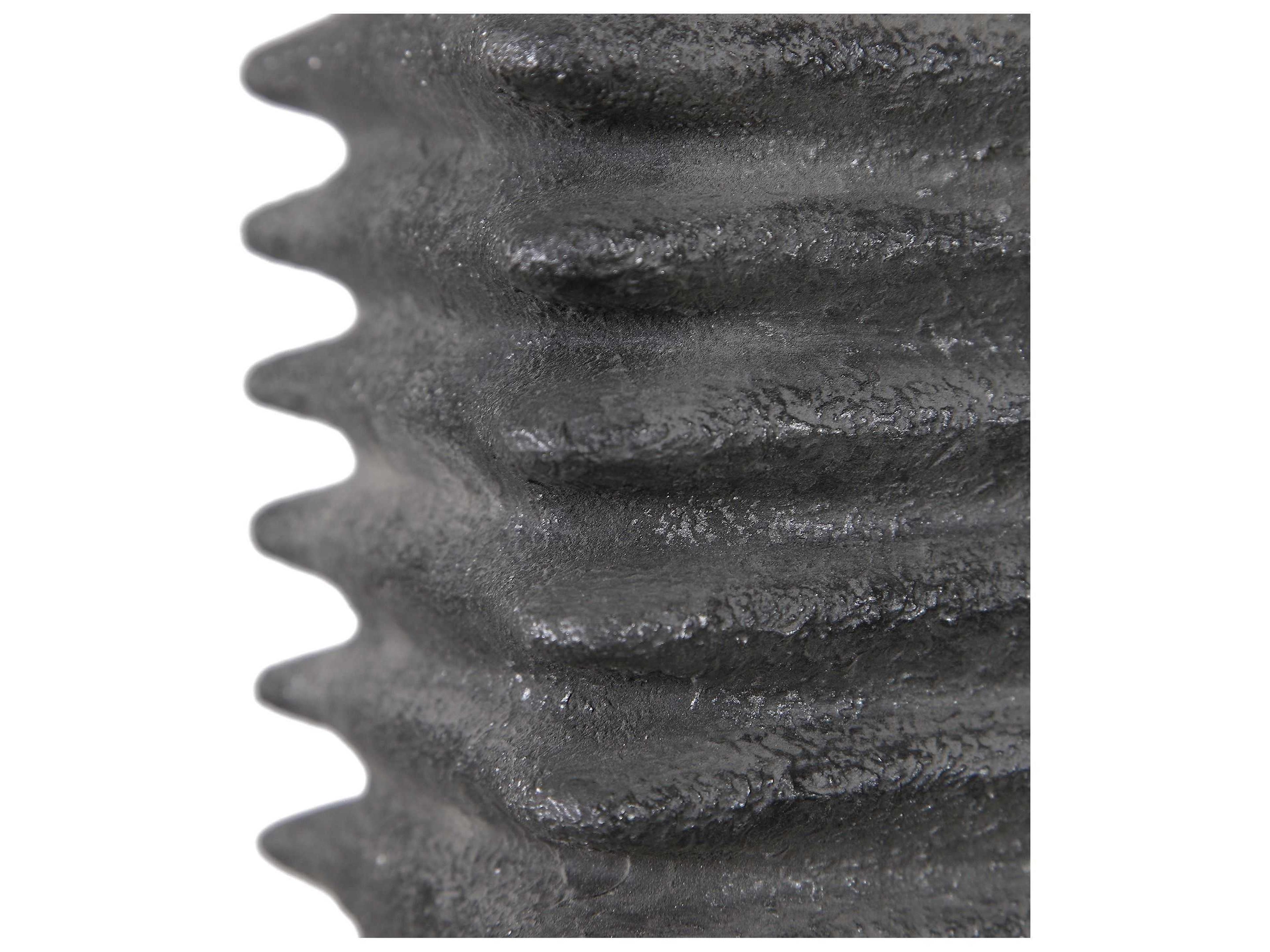 Uttermost Sanderson Metallic Charcoal Glaze Rectangle Shade Gray Buffet Lamp