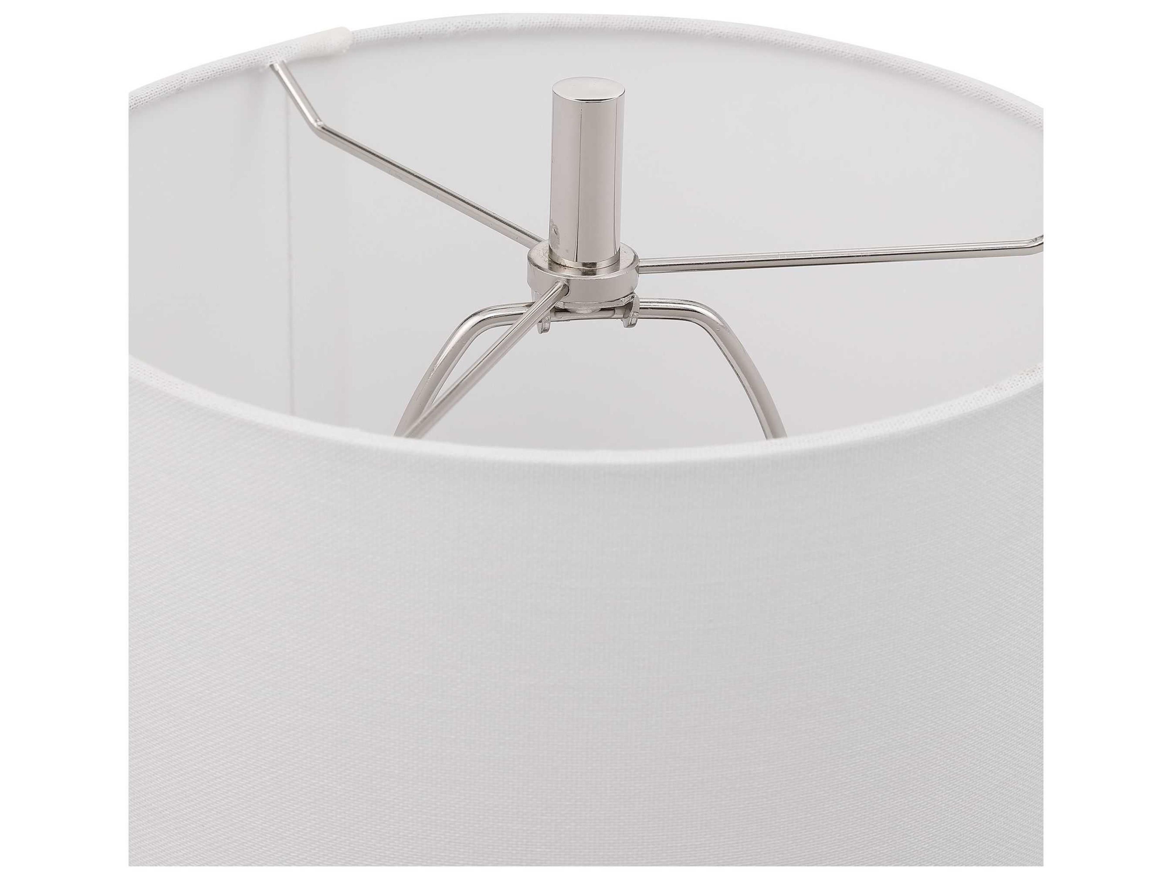 Uttermost Sussex Crystal Polished Nickel White Buffet Lamp