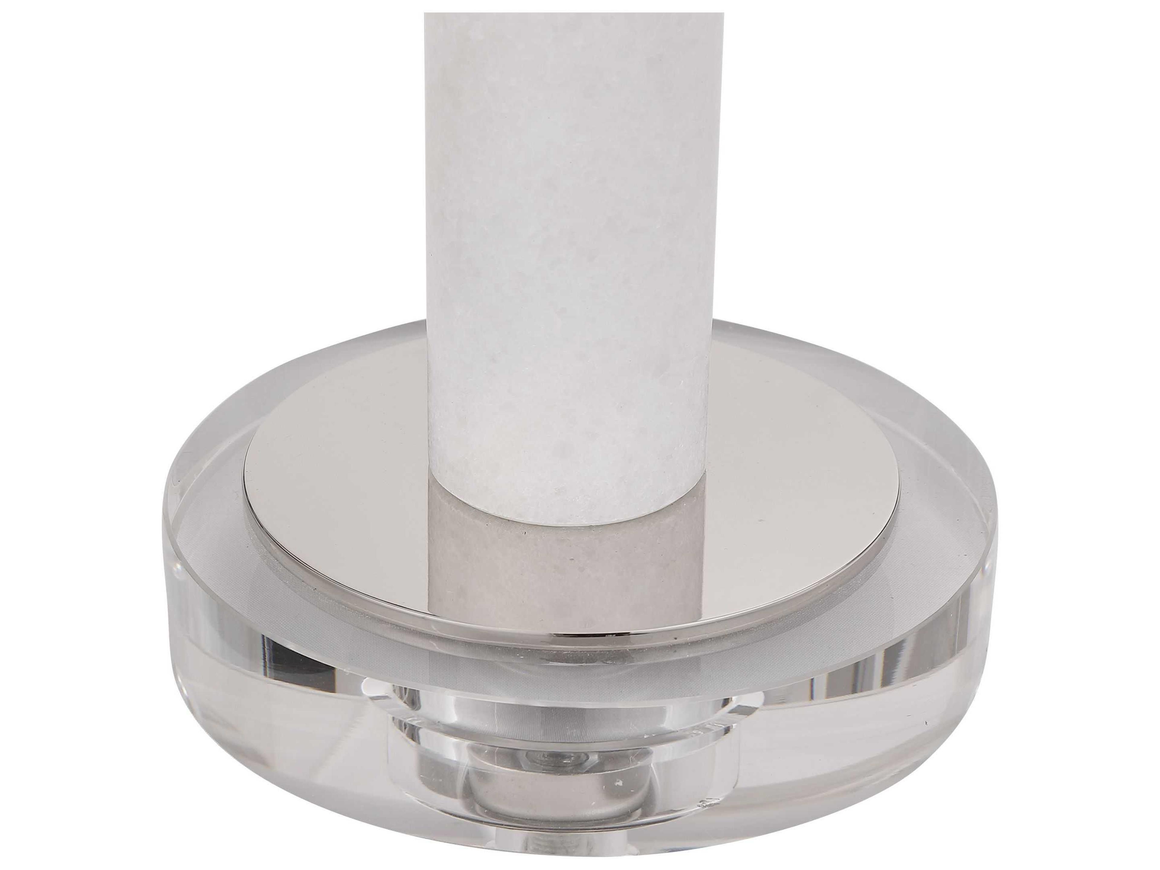 Uttermost Sussex Crystal Polished Nickel White Buffet Lamp