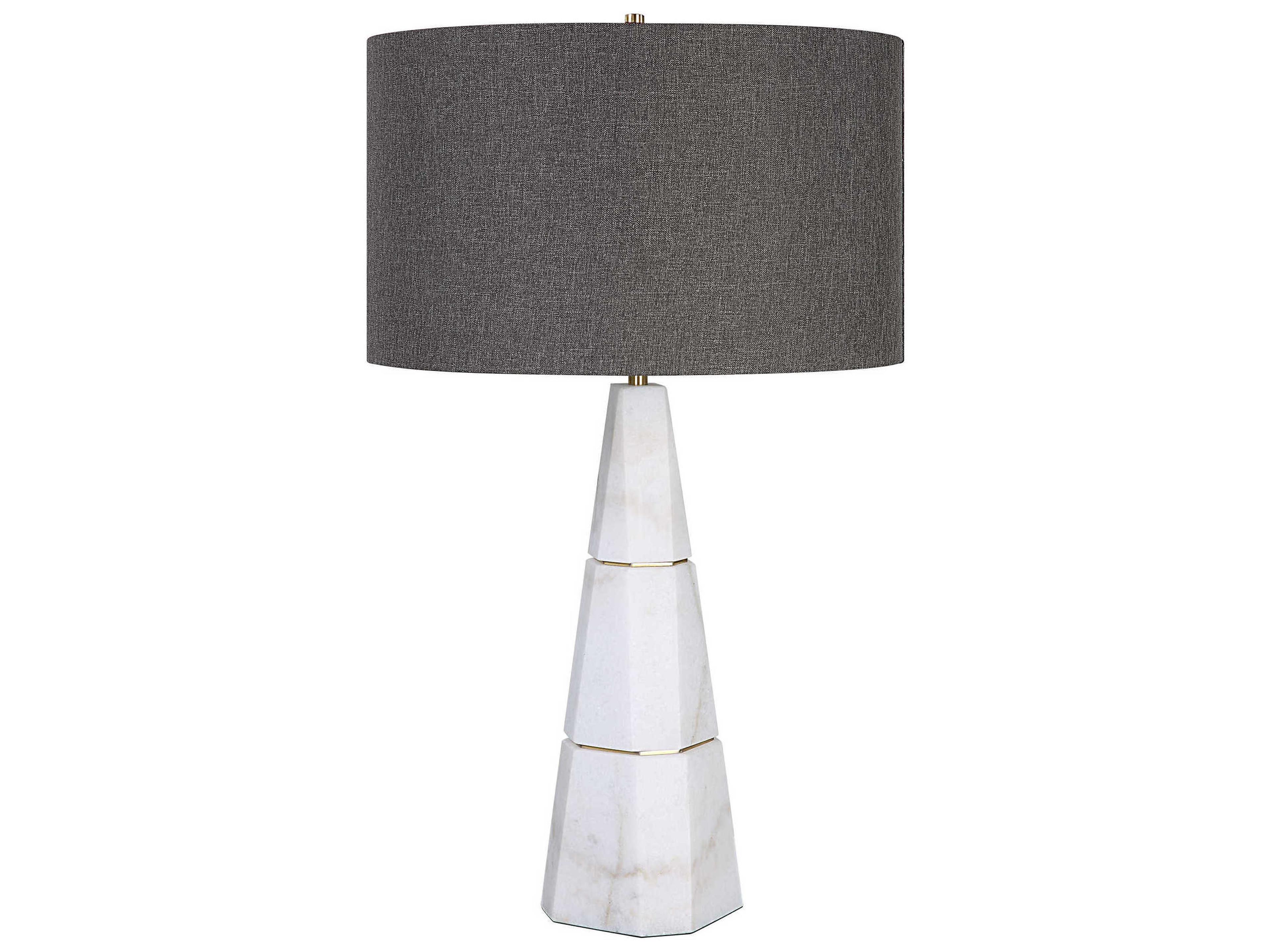 Uttermost Citadel White Antique Brass Gray Buffet Lamp