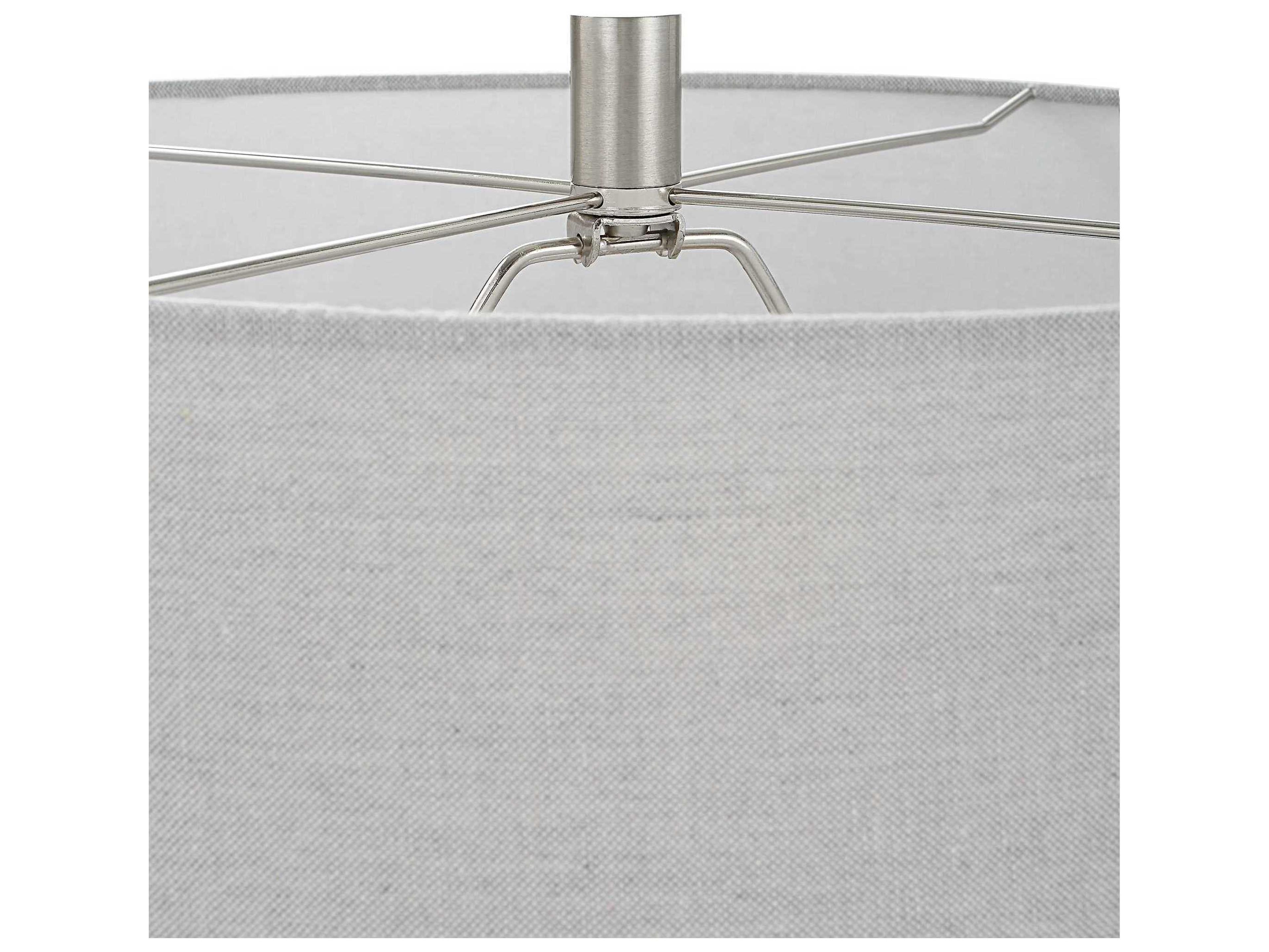 Uttermost Twilight Satin Black Round Hardback Drum Buffet Lamp