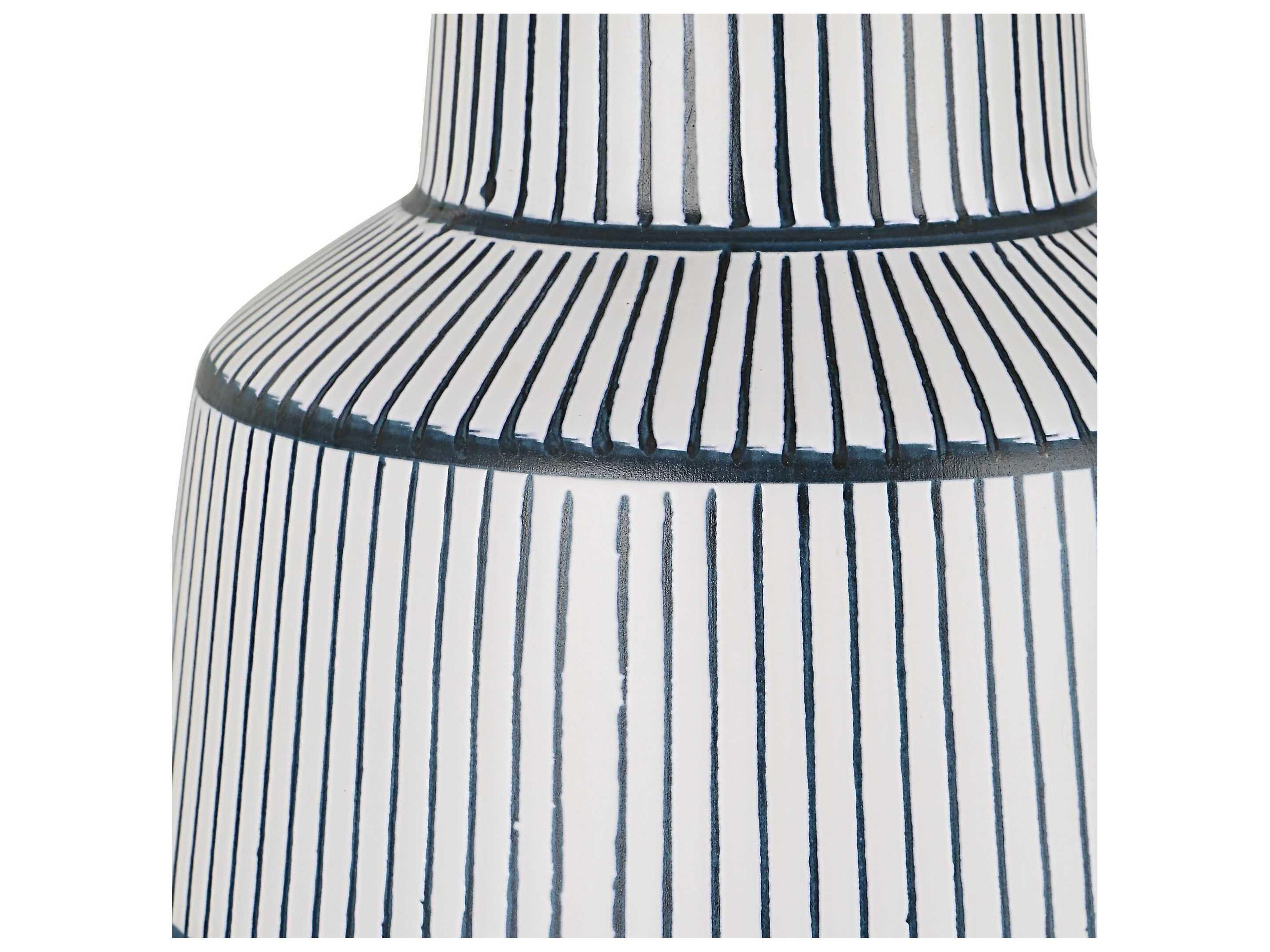 Uttermost Breton Rich Navy Blue Round Hardback Drum Buffet Lamp