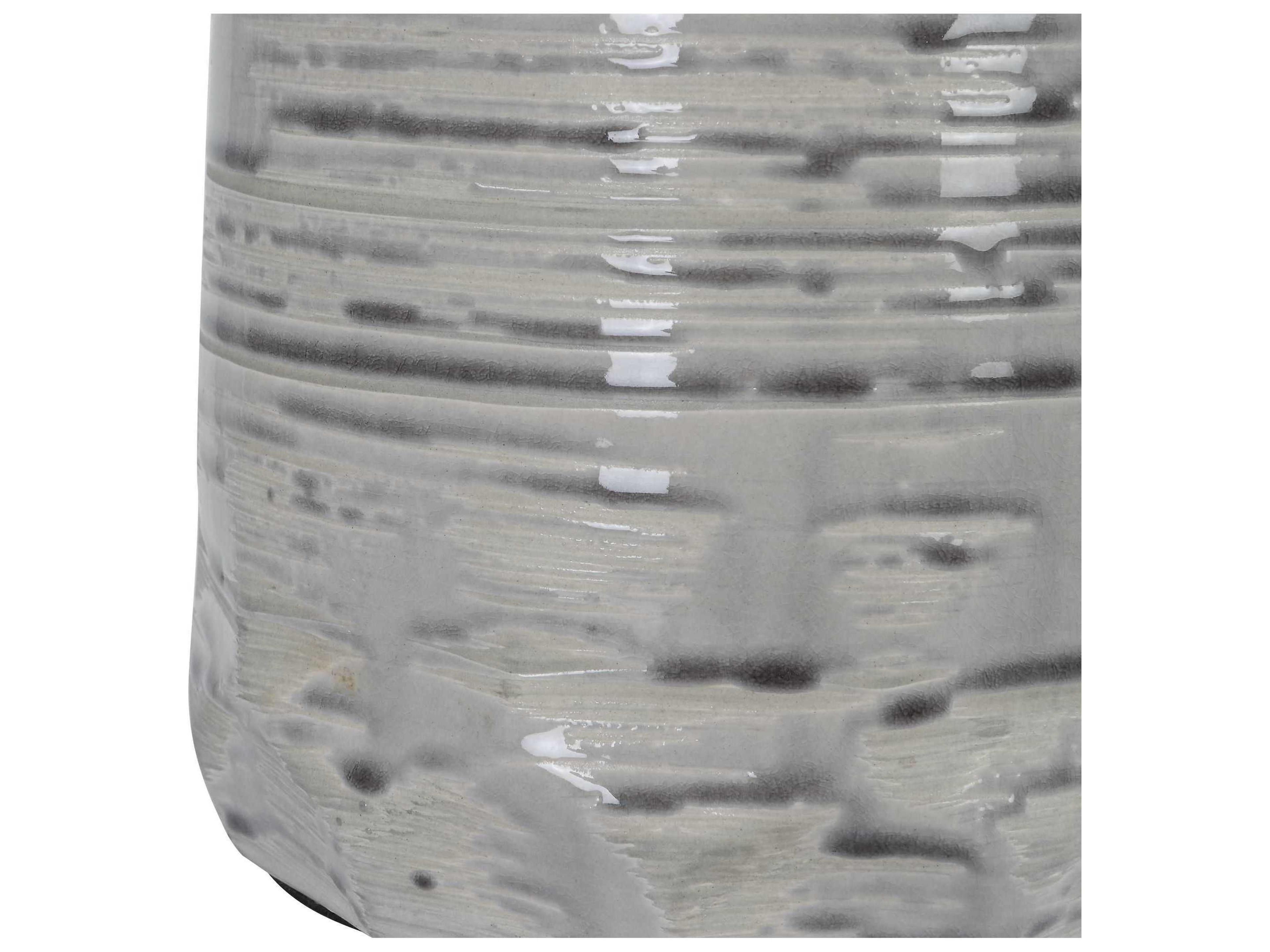 Uttermost Cyclone Ivory Glaze Round Hardback Drum Off White Table Lamp