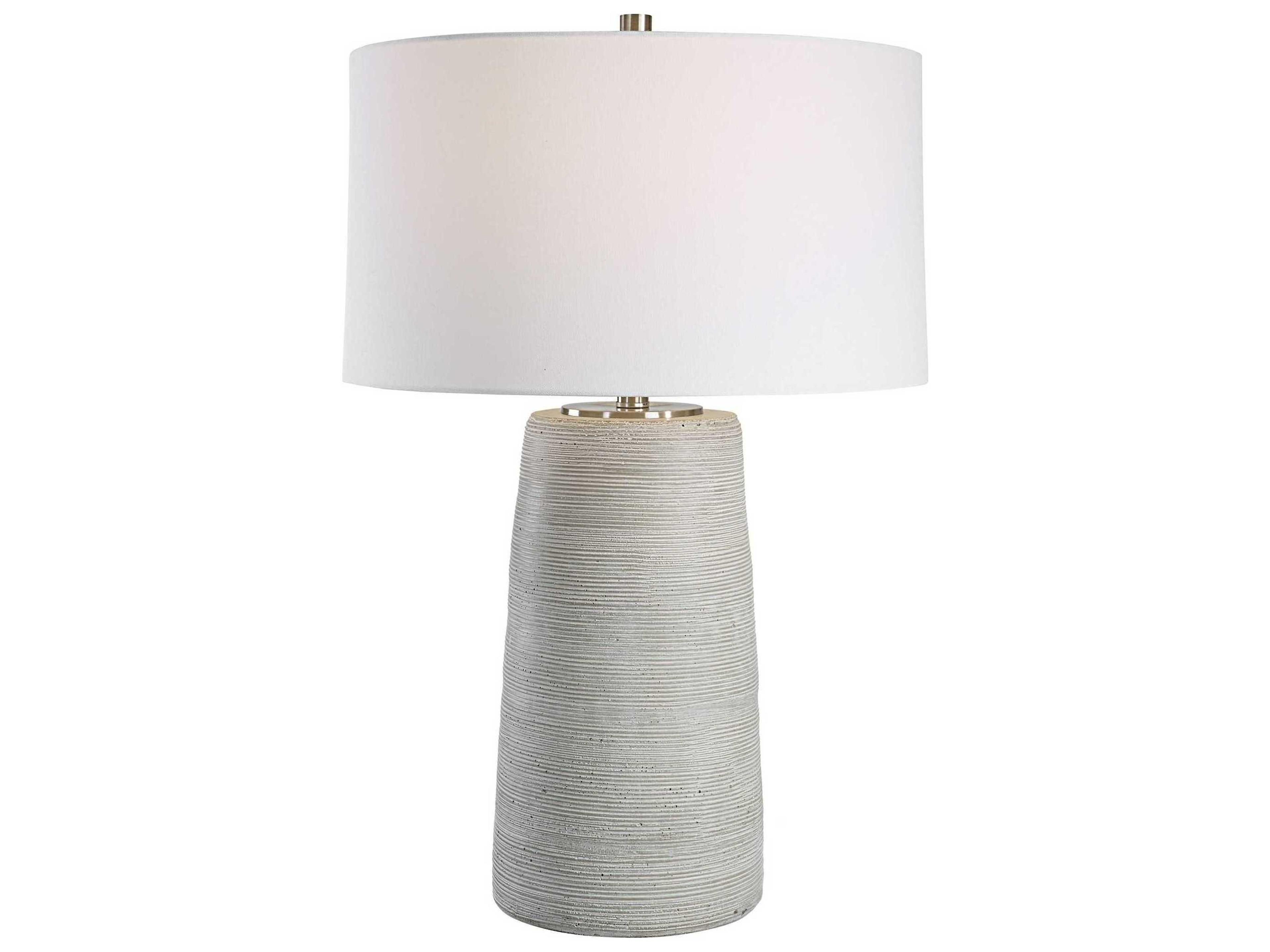 Mountainscape Round Hardback Shade Gray Buffet Lamp