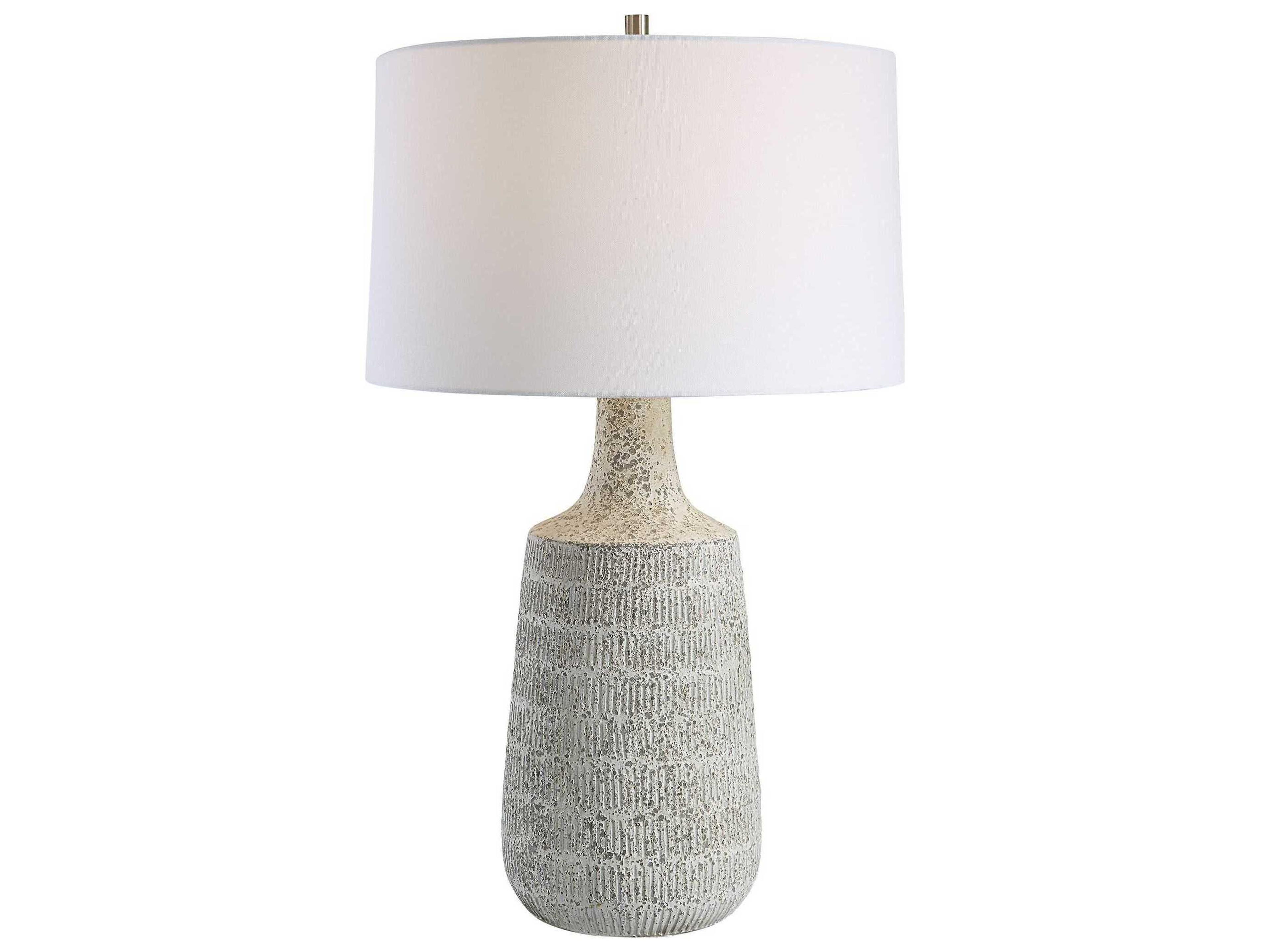 Uttermost Scouts Round Hardback Shade Gray Buffet Lamp