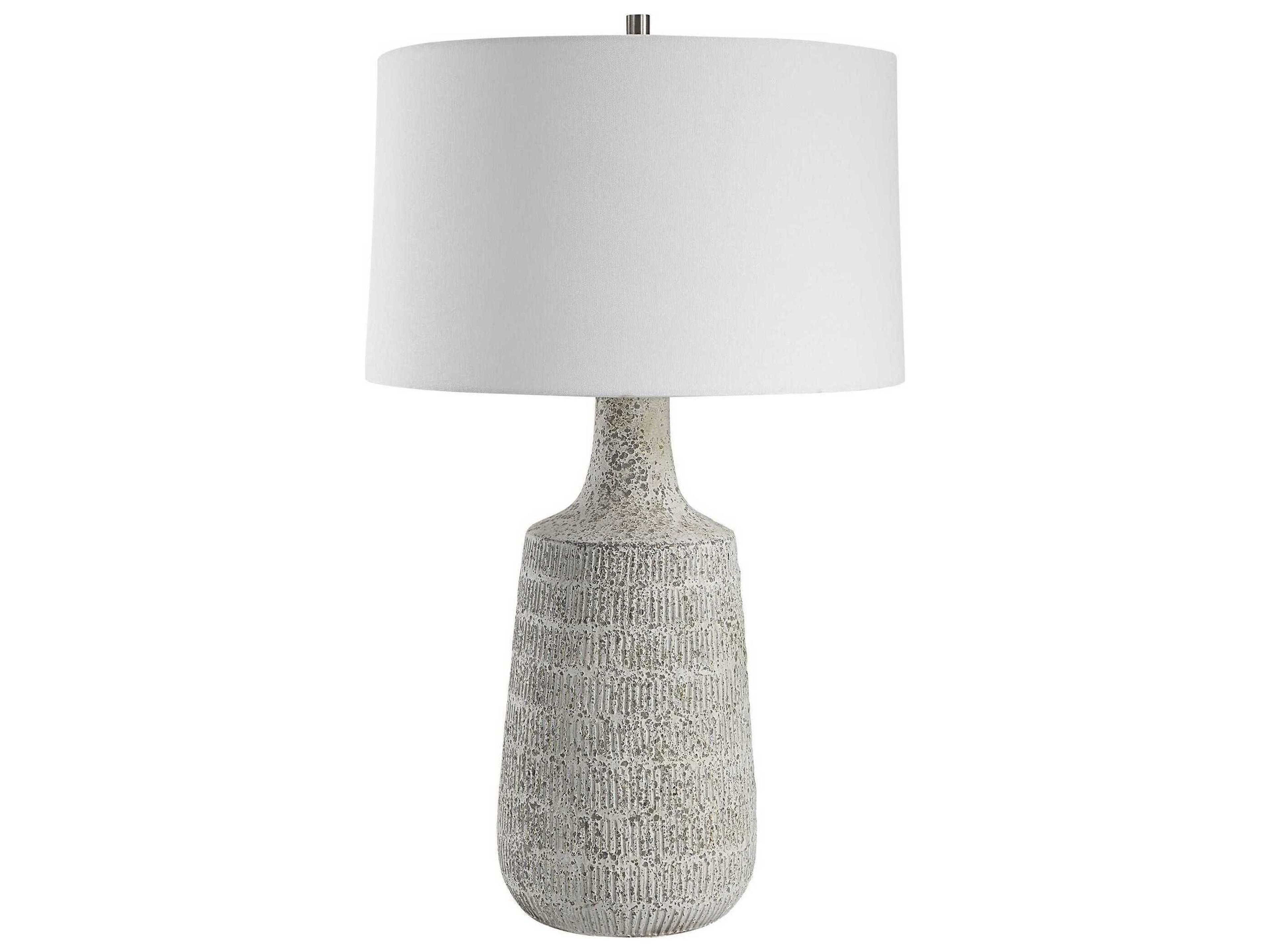 Uttermost Scouts Round Hardback Shade Gray Buffet Lamp