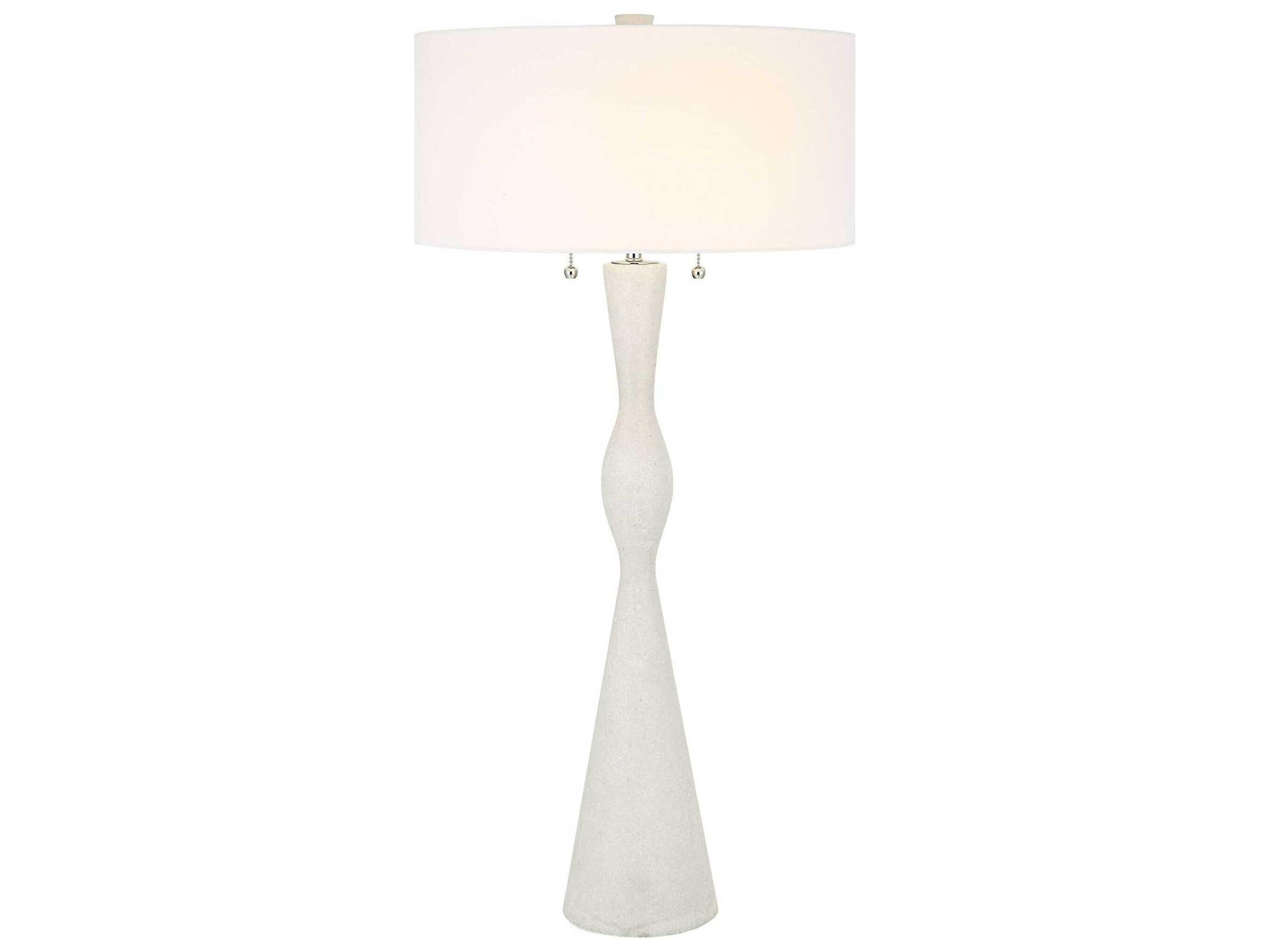 Sharma Ivory Round Hardback Drum White Buffet Lamp