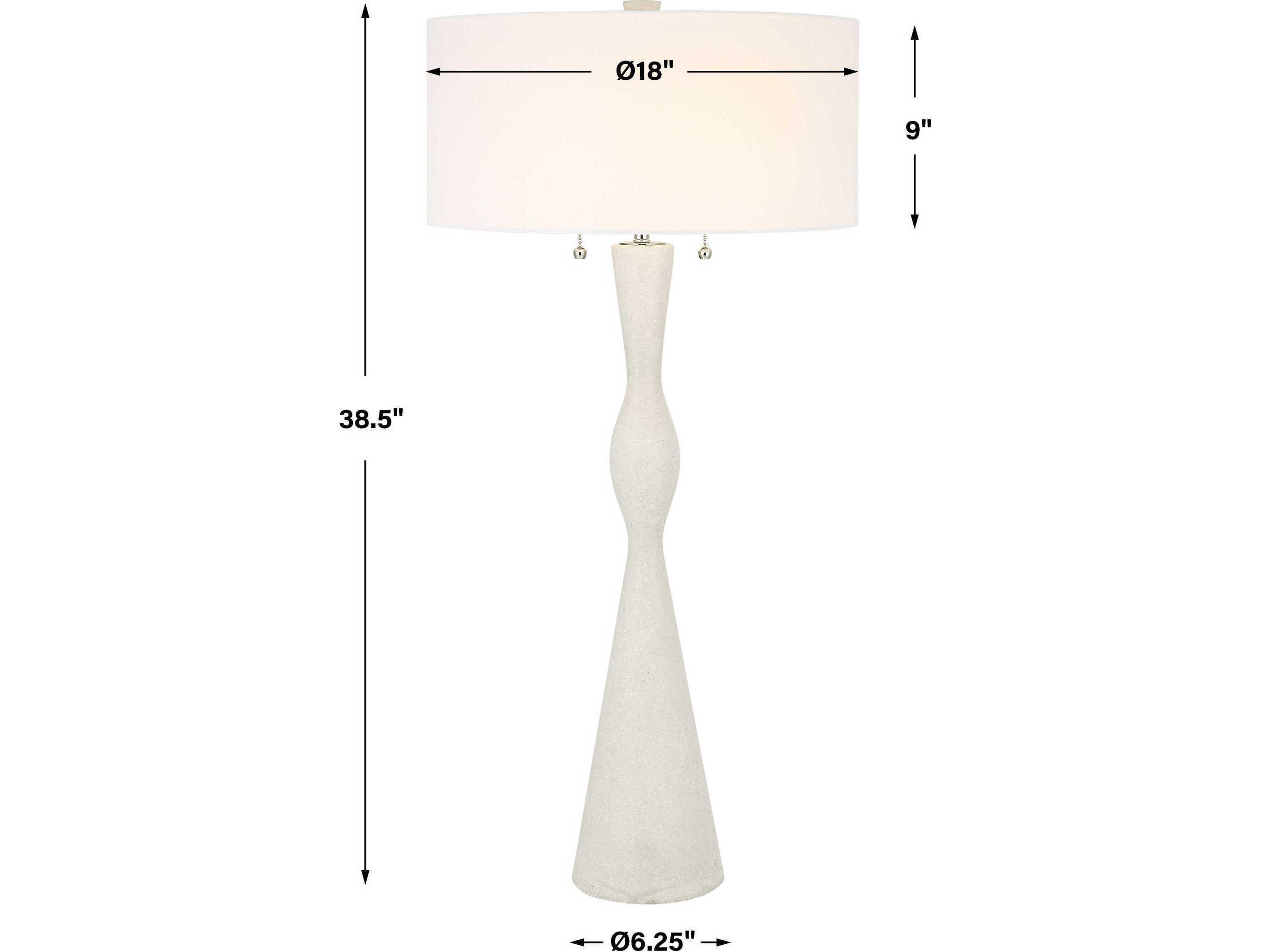 Uttermost Sharma Ivory Round Hardback Drum White Buffet Lamp