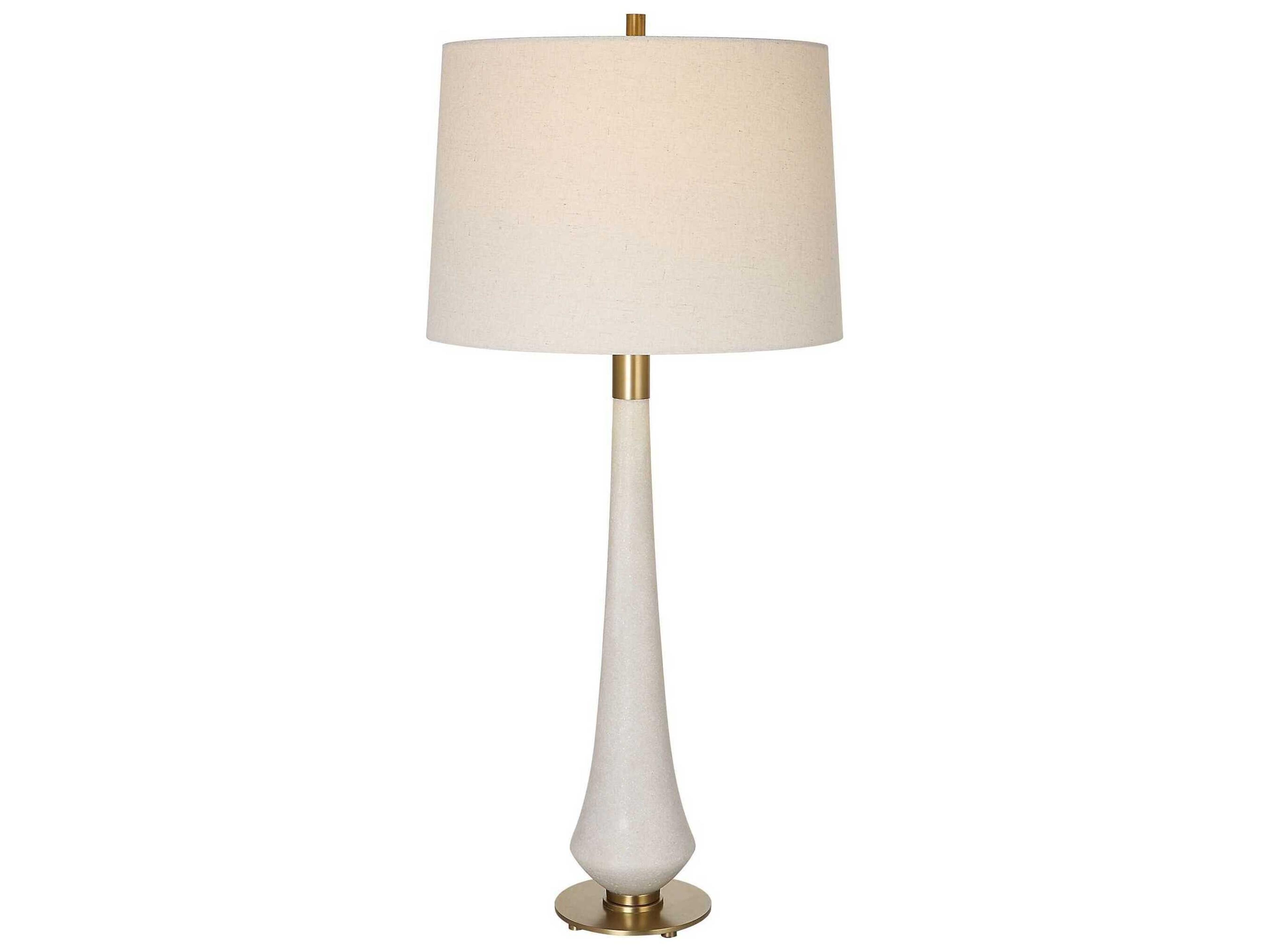 Marille Ivory Tapered Drum White Buffet Lamp