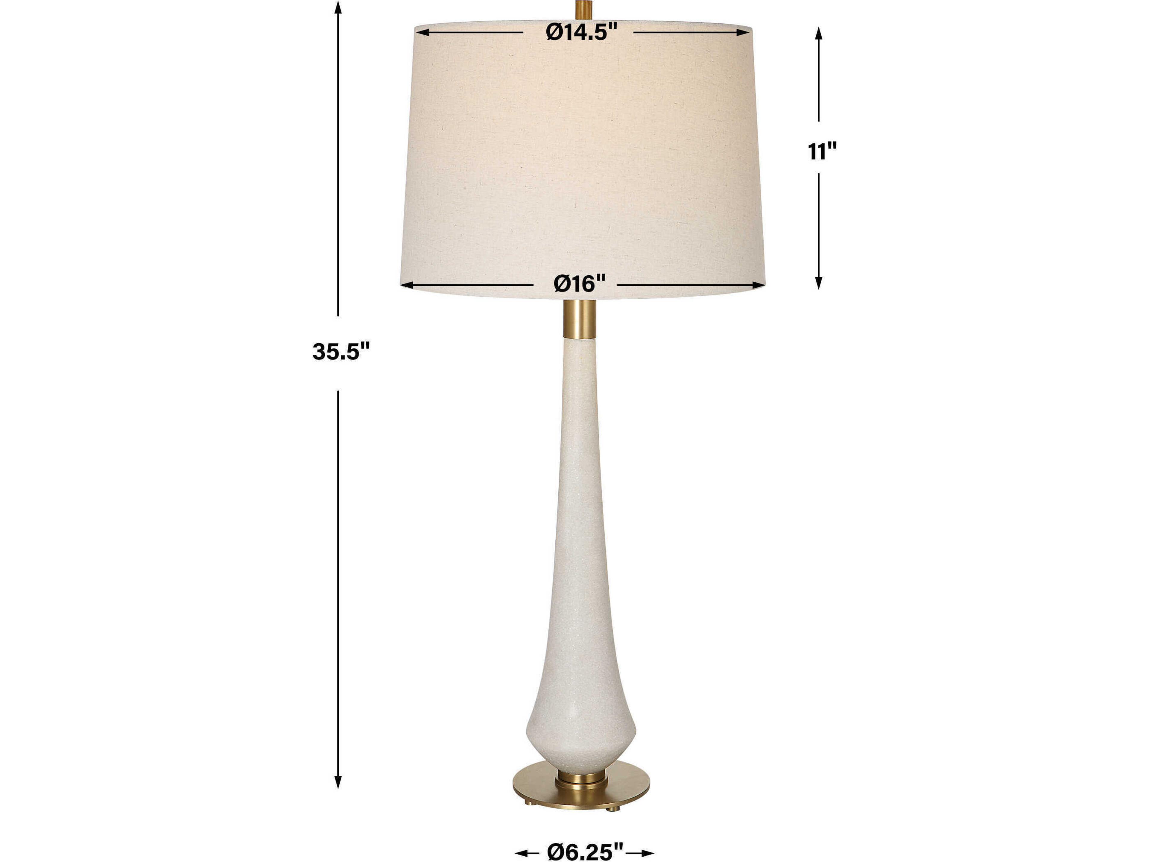 Uttermost Marille Ivory Tapered Drum White Buffet Lamp