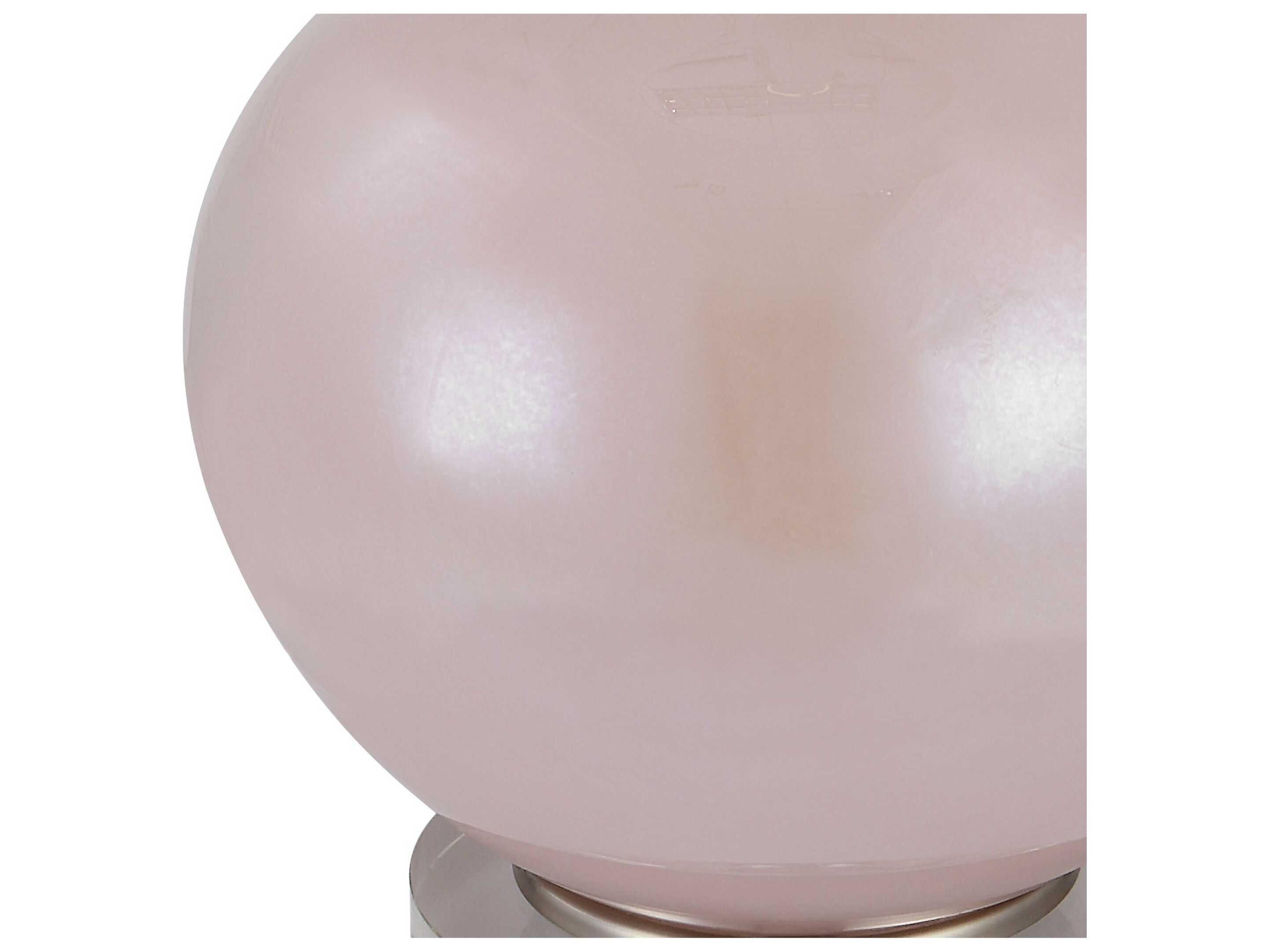 Uttermost Rosa Blush Pink Round Hardback Drum Crystal Glass Buffet Lamp