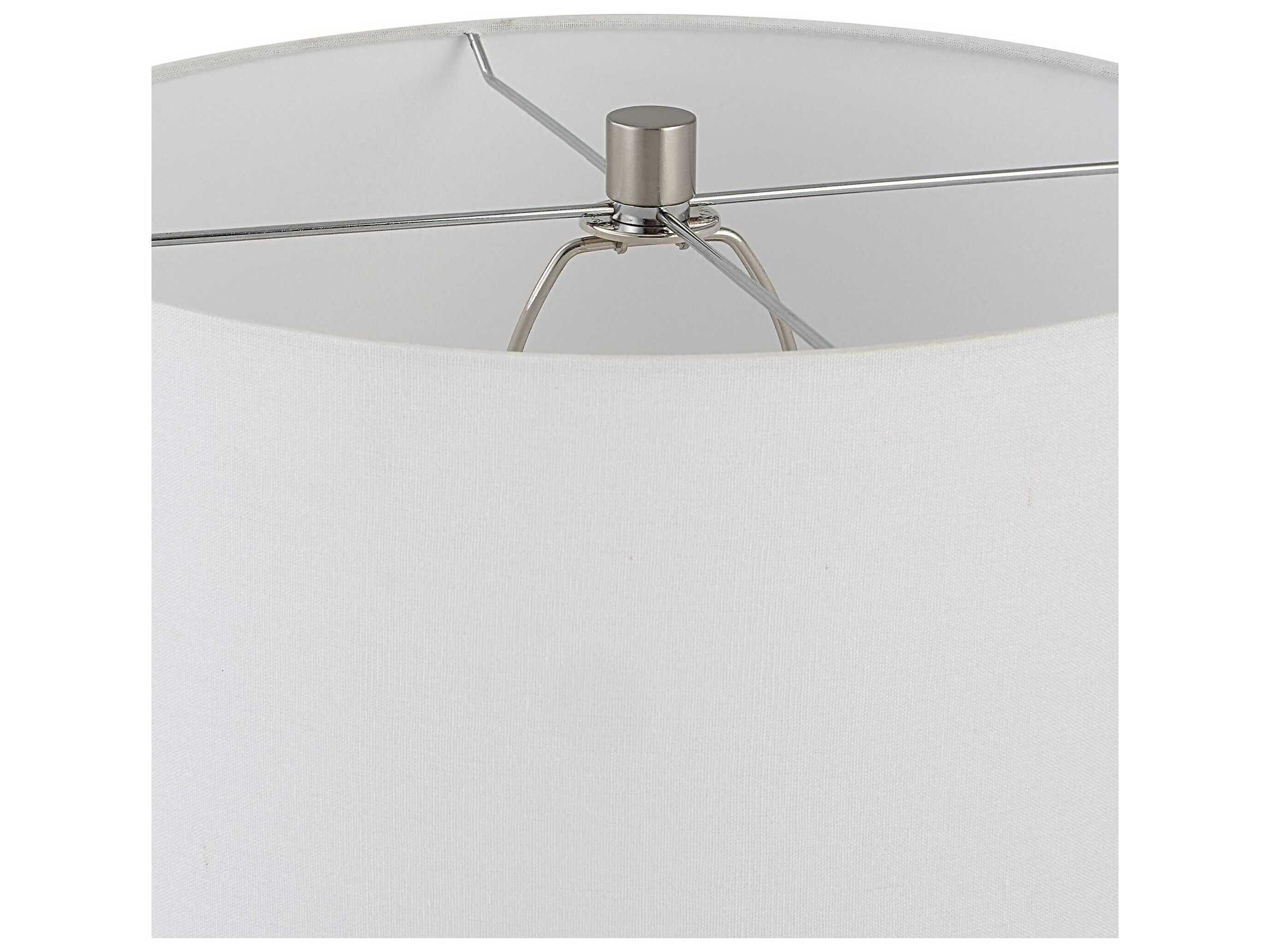 Uttermost Rosa Blush Pink Round Hardback Drum Crystal Glass Buffet Lamp