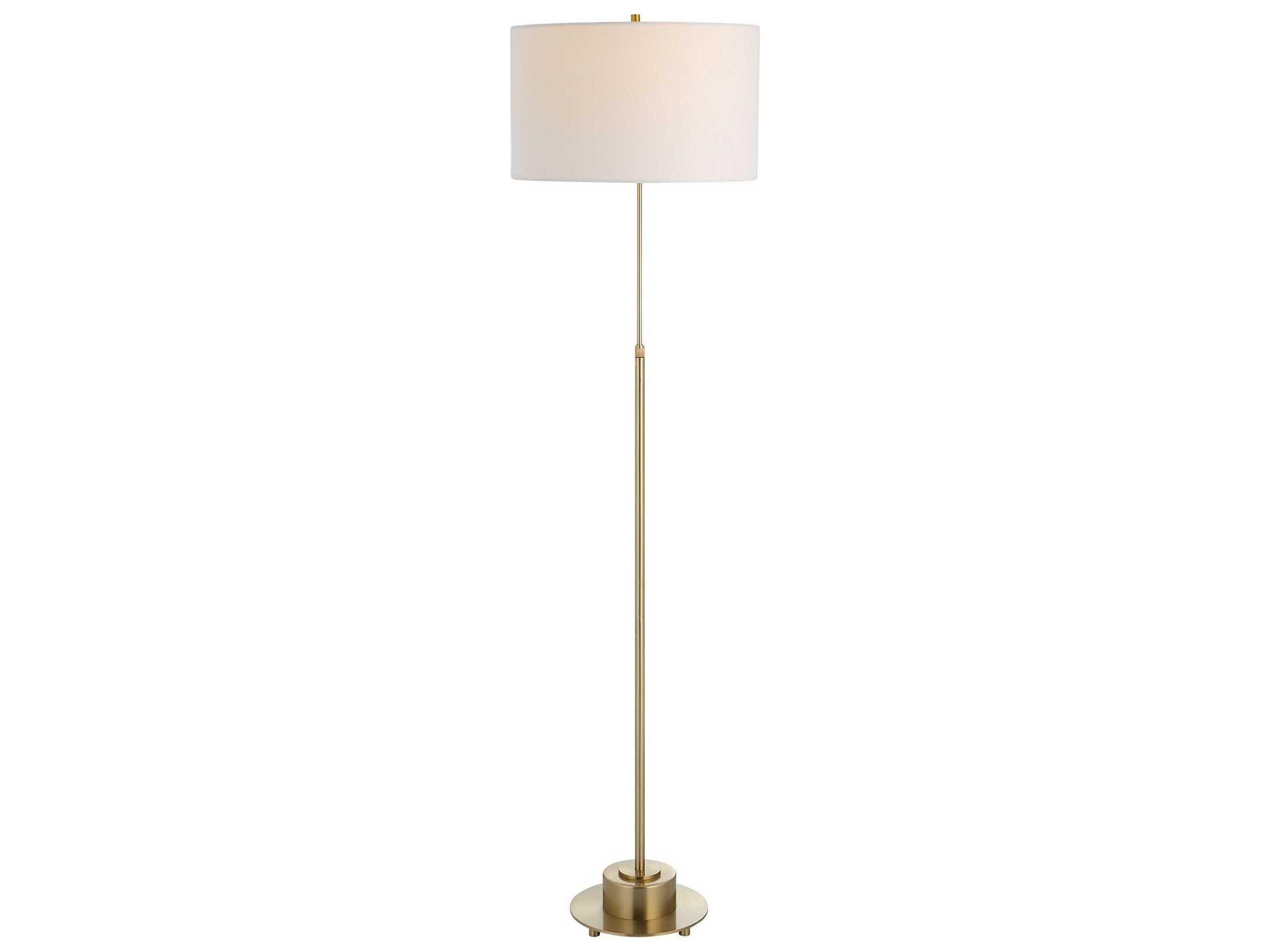 Uttermost Prominence Brass Round Hardback Drum Floor Lamp