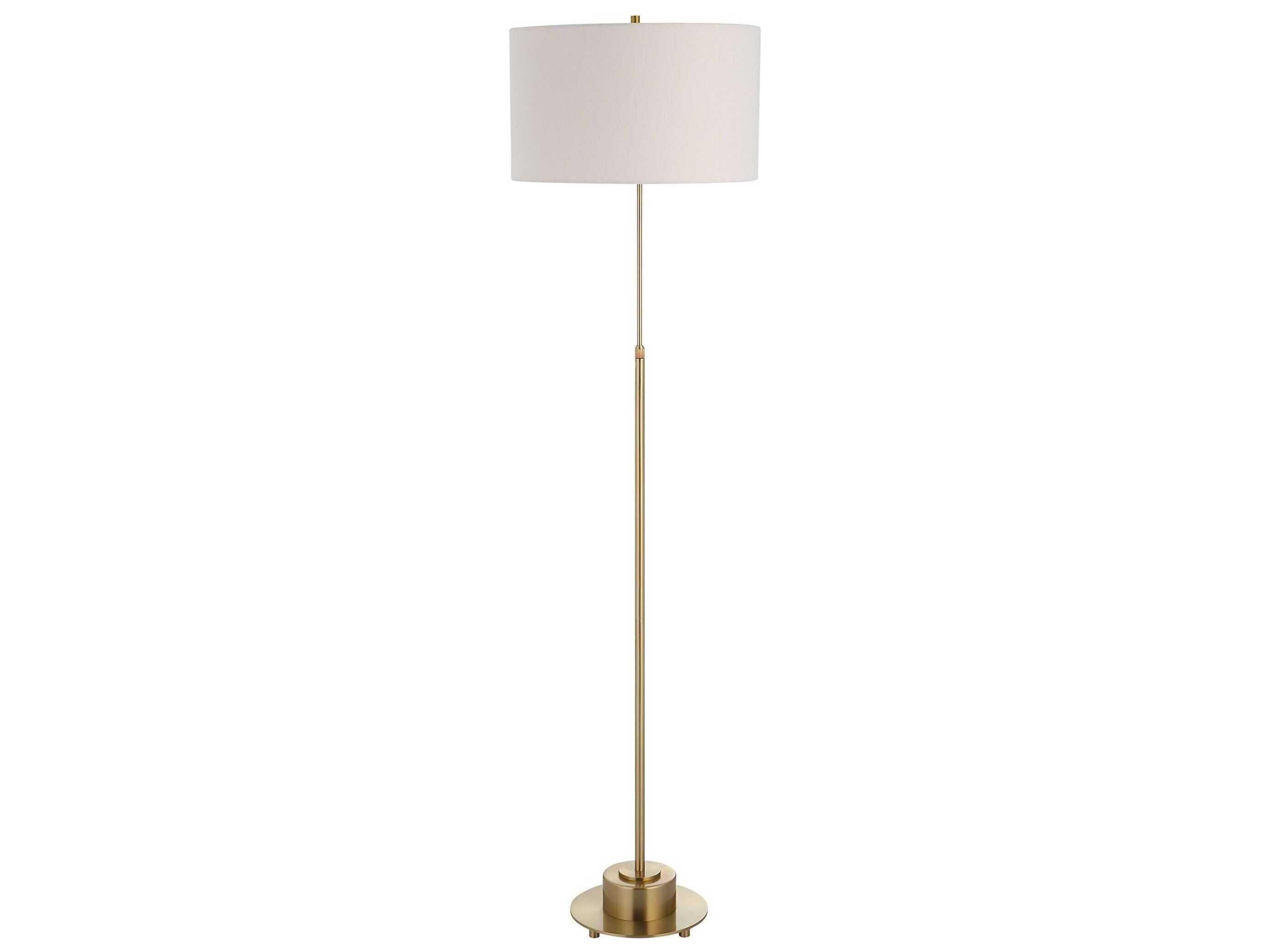 Uttermost Prominence Brass Round Hardback Drum Floor Lamp