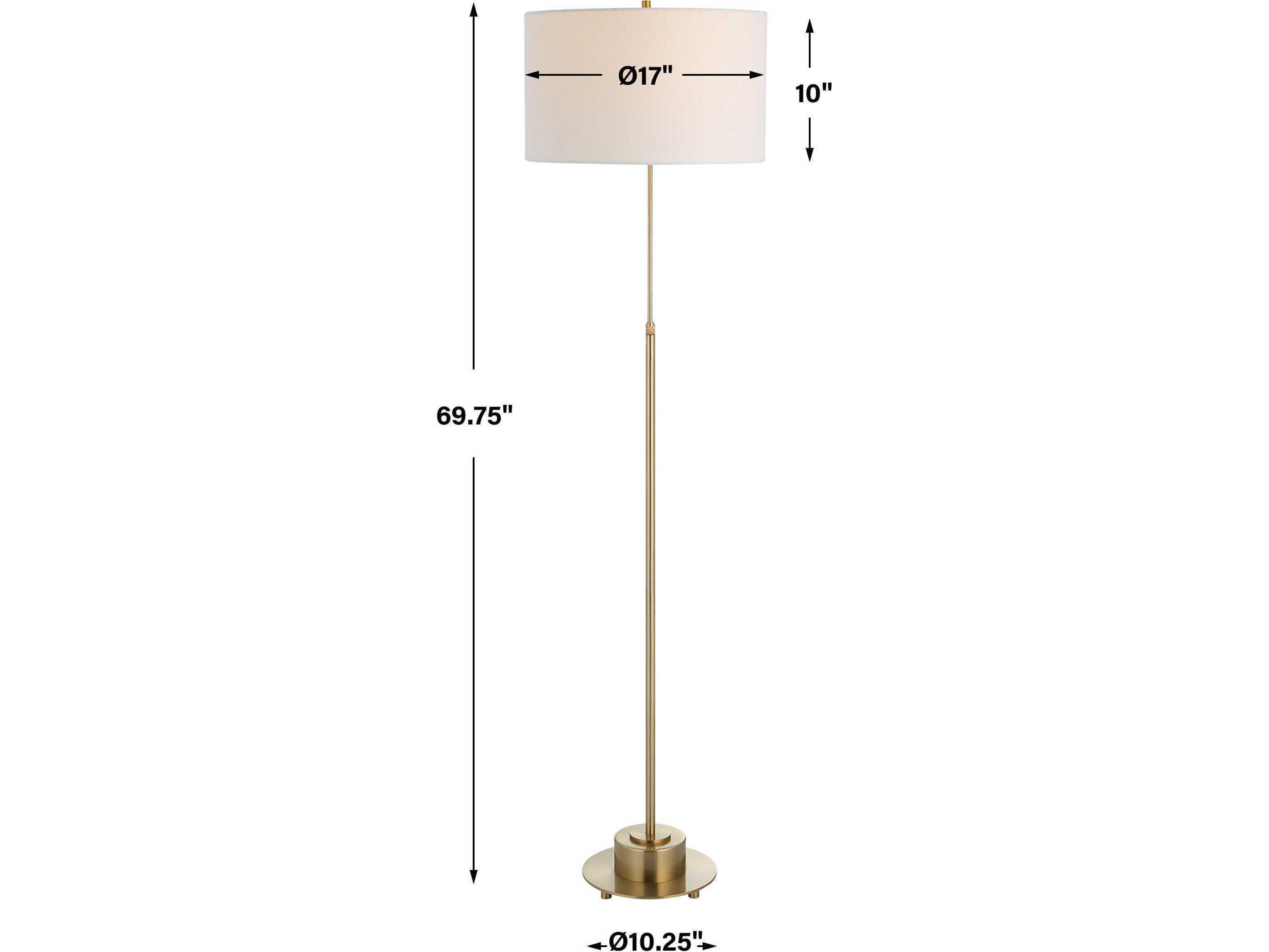 Uttermost Prominence Brass Round Hardback Drum Floor Lamp