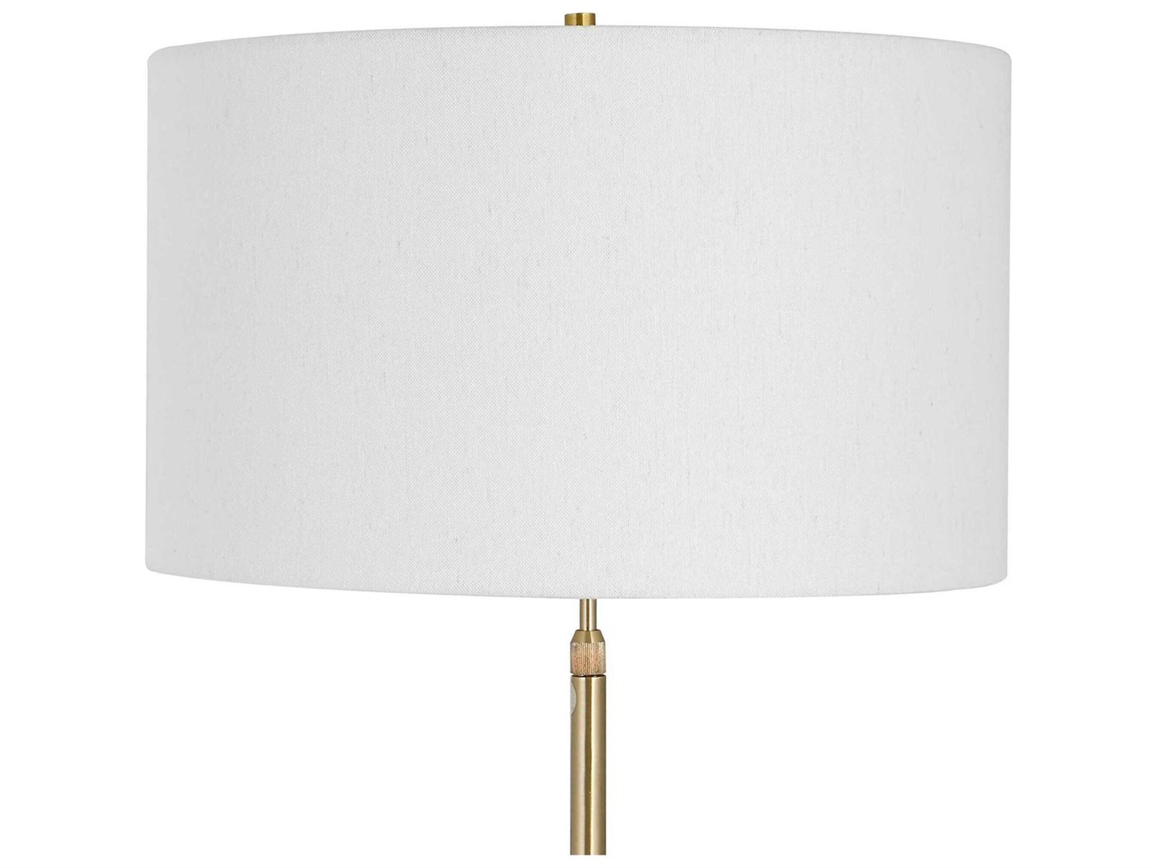 Uttermost Prominence Brass Round Hardback Drum Floor Lamp