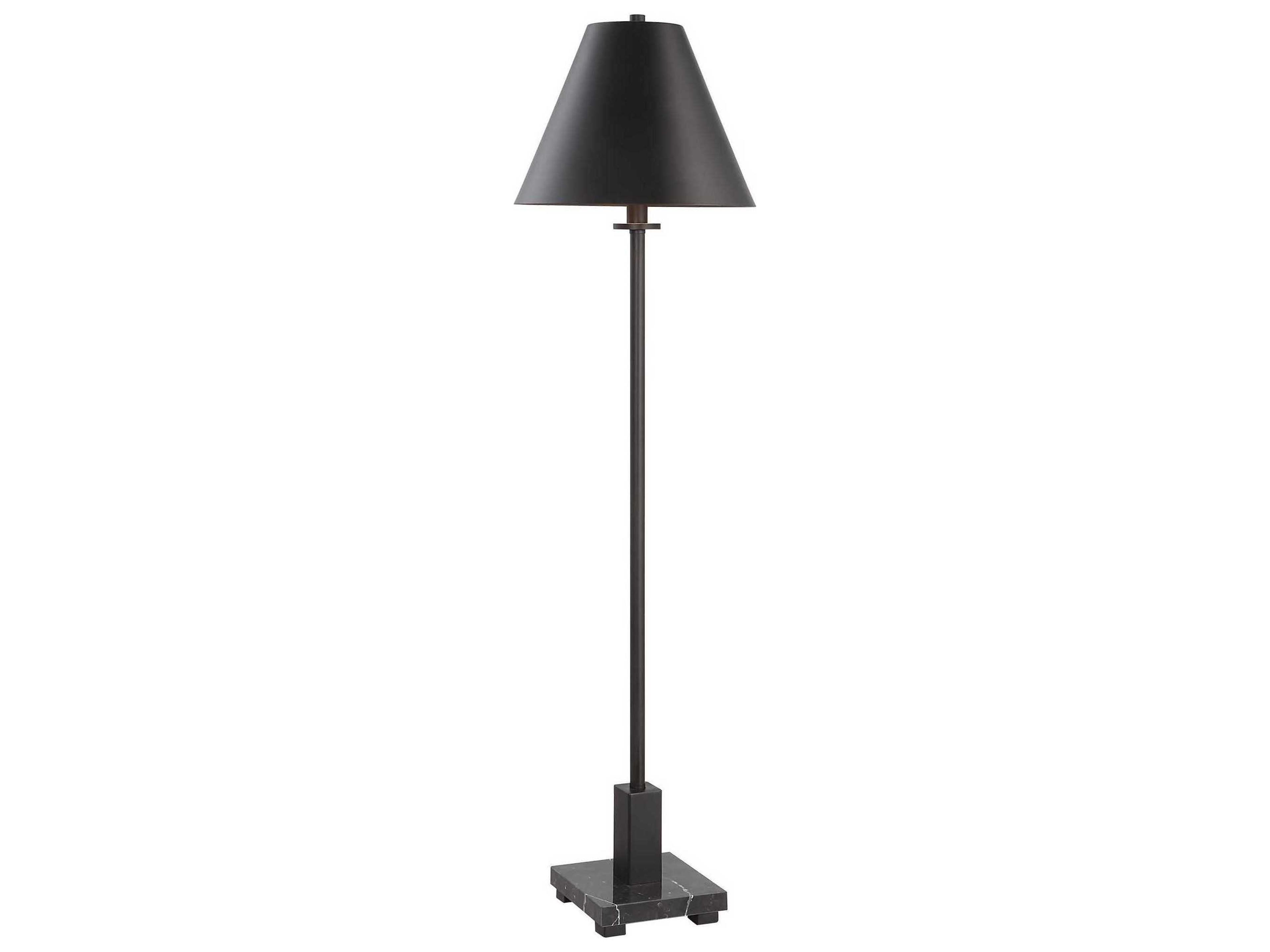 Pilot Satin Black Metal Buffet Lamp