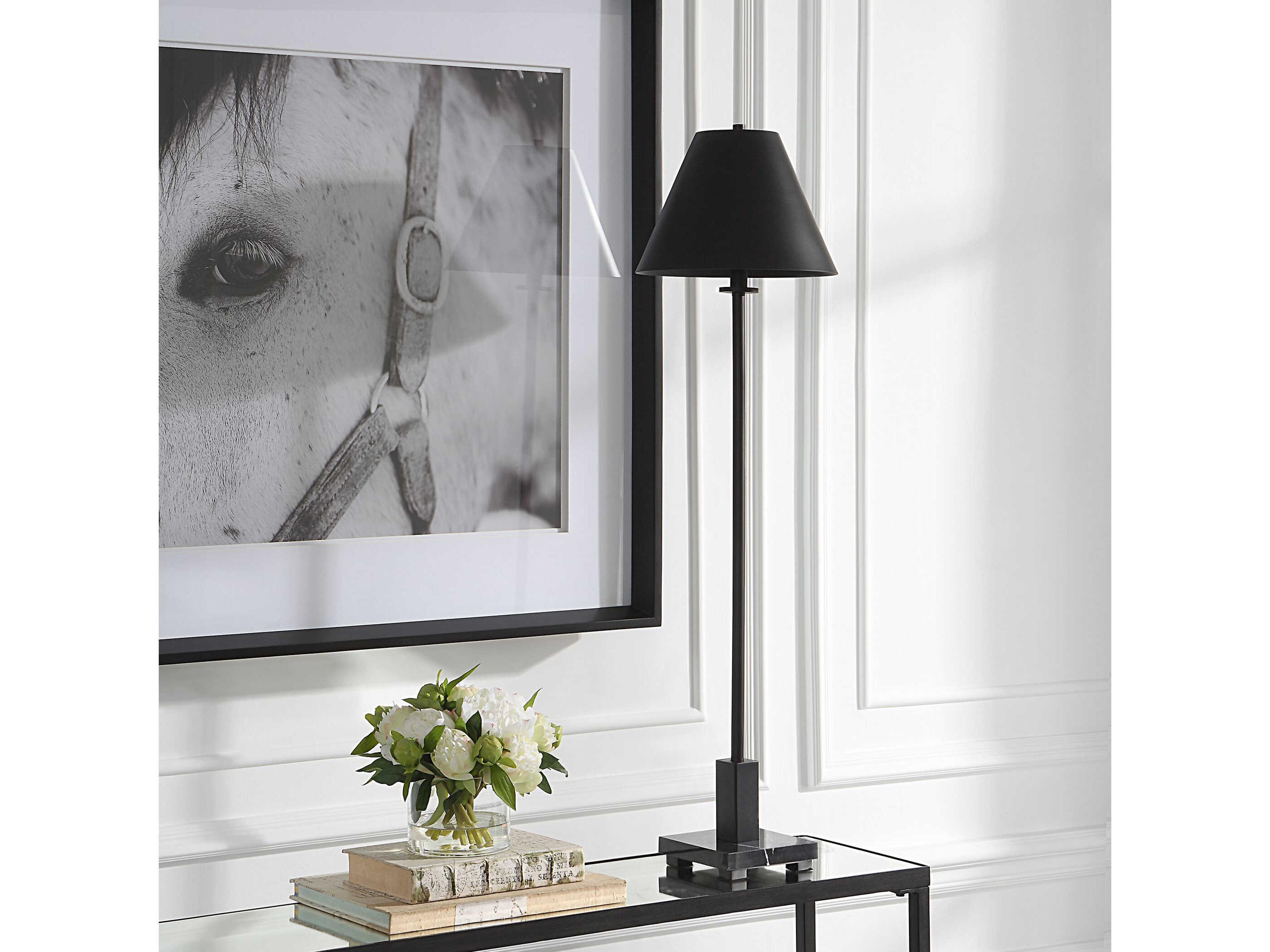 Uttermost Pilot Satin Black Metal Buffet Lamp