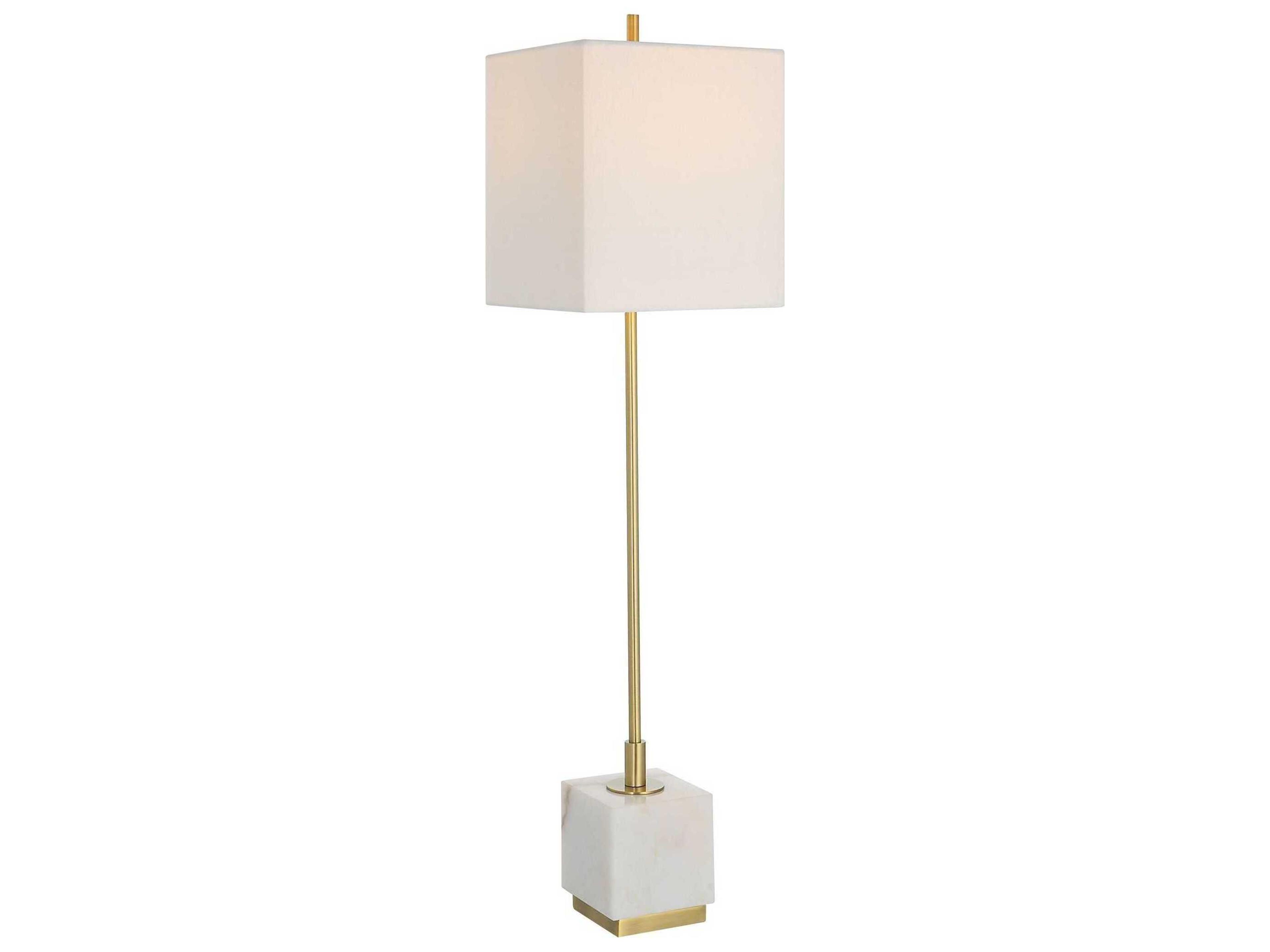 Uttermost Escort Brushed Brass Square Shade Buffet Lamp