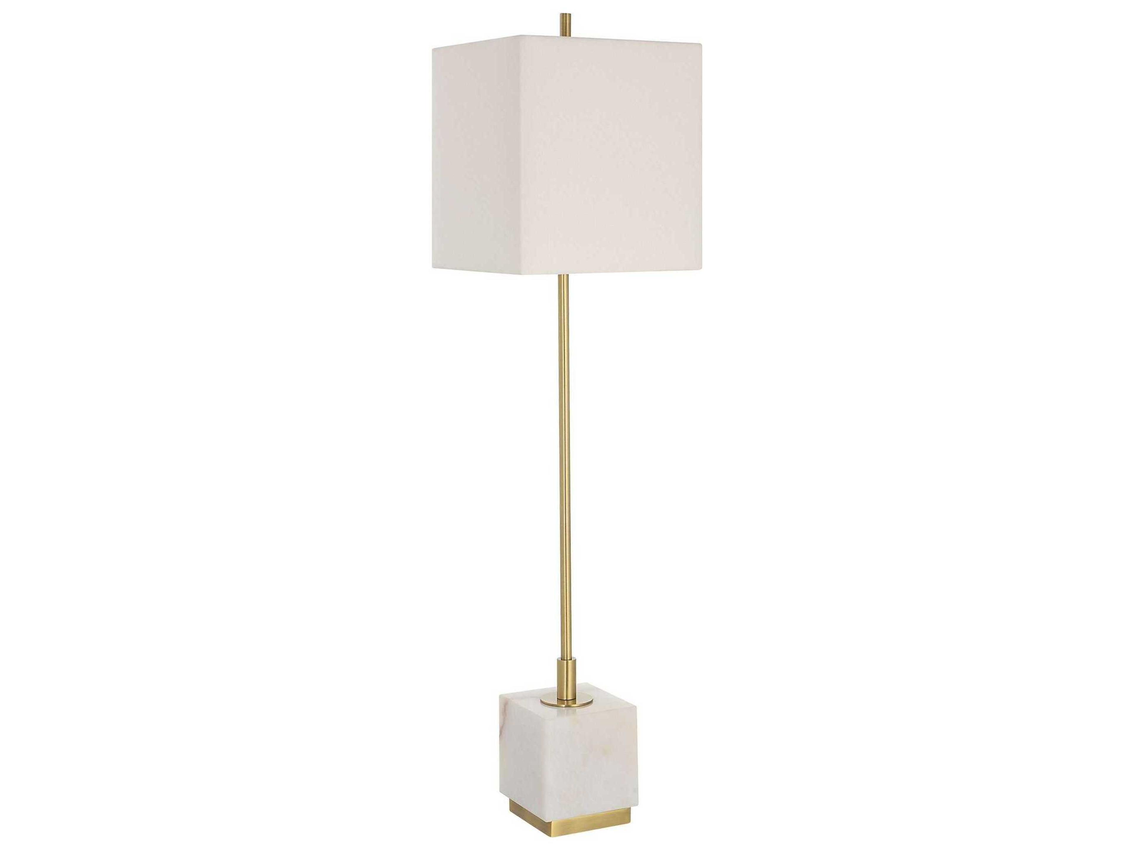 Uttermost Escort Brushed Brass Square Shade Buffet Lamp
