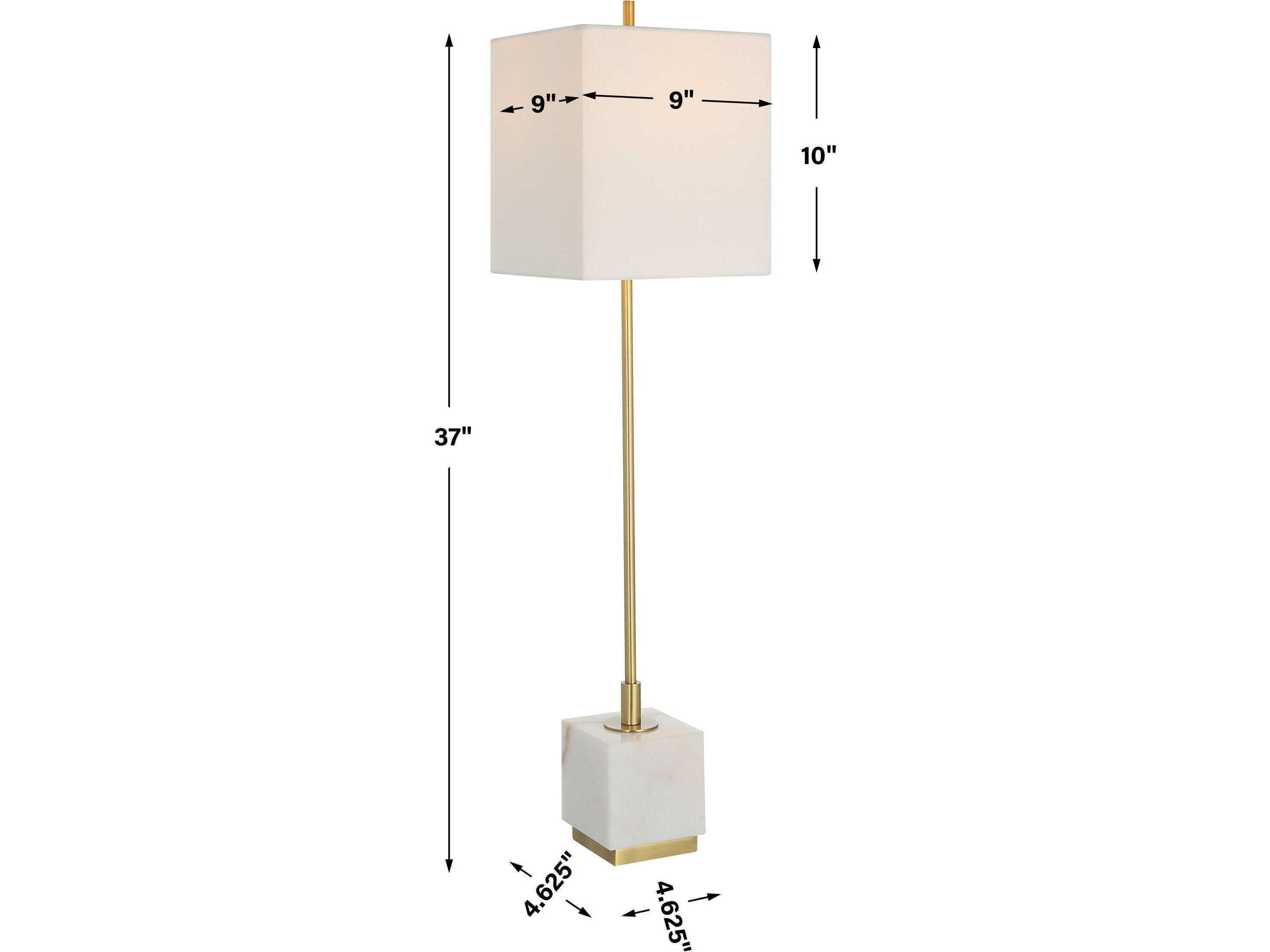 Uttermost Escort Brushed Brass Square Shade Buffet Lamp