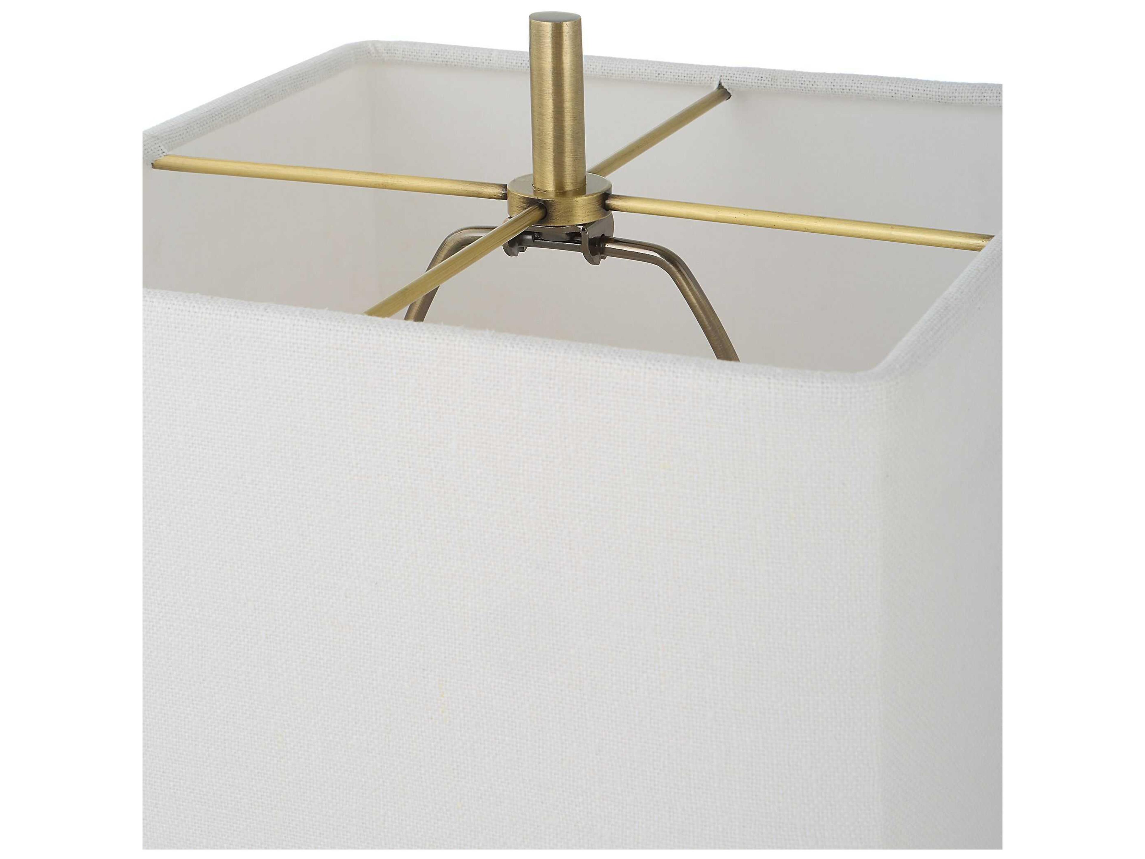 Uttermost Escort Brushed Brass Square Shade Buffet Lamp