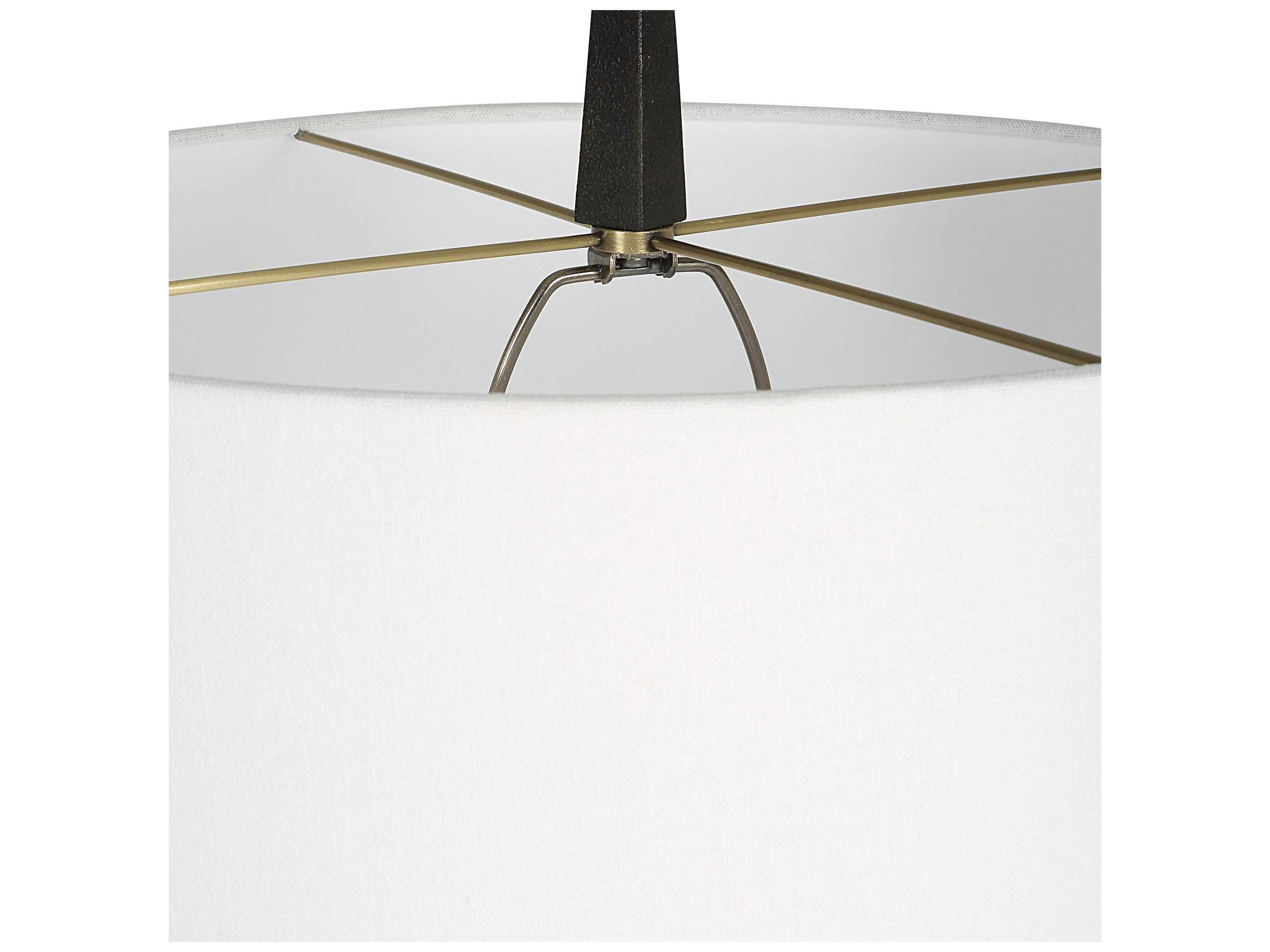 Uttermost Counteract Aged Black Round Hardback Shade Floor Lamp