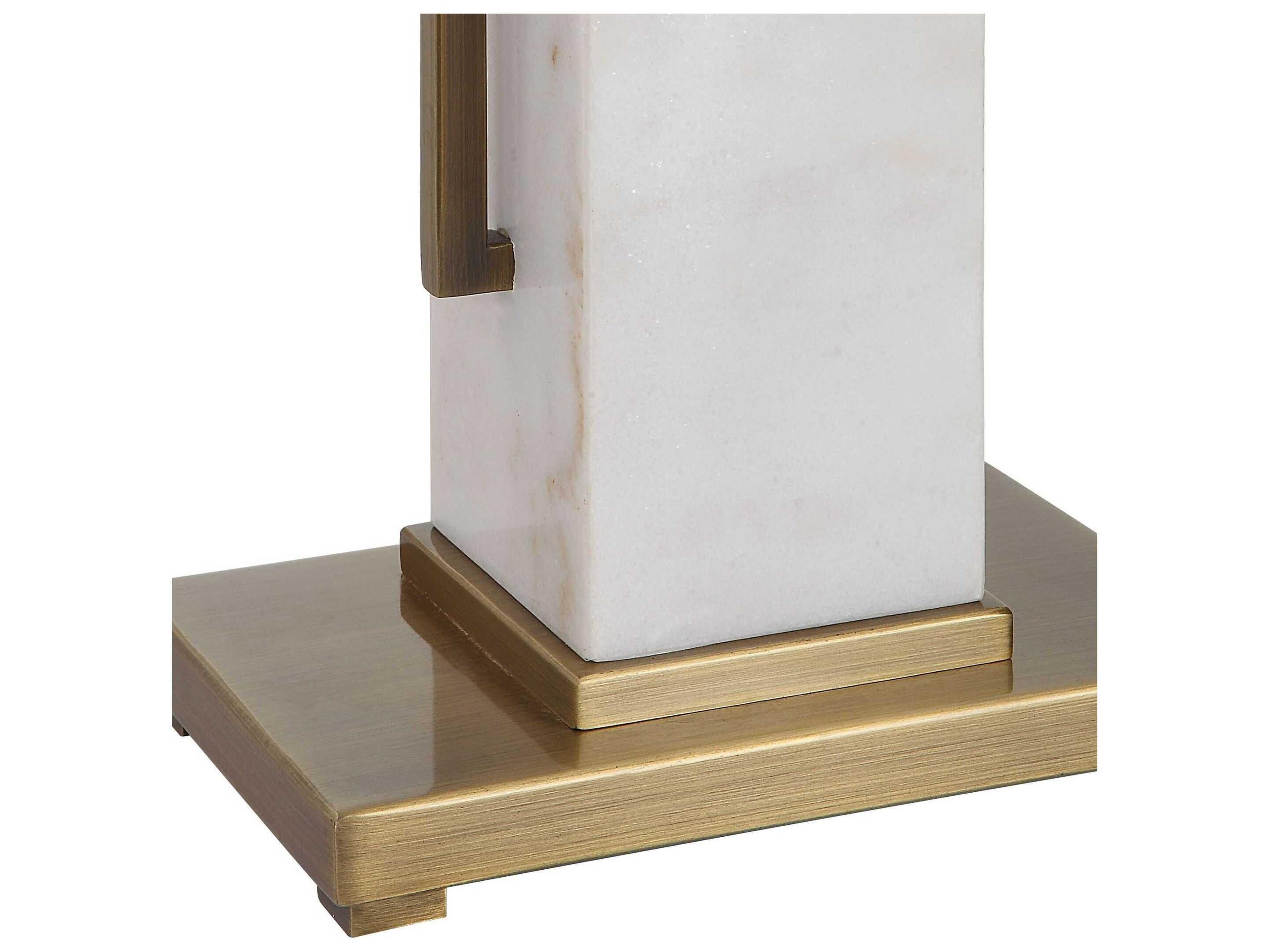 Uttermost Column White Rectangle Hardback Rolled Edge Buffet Lamp