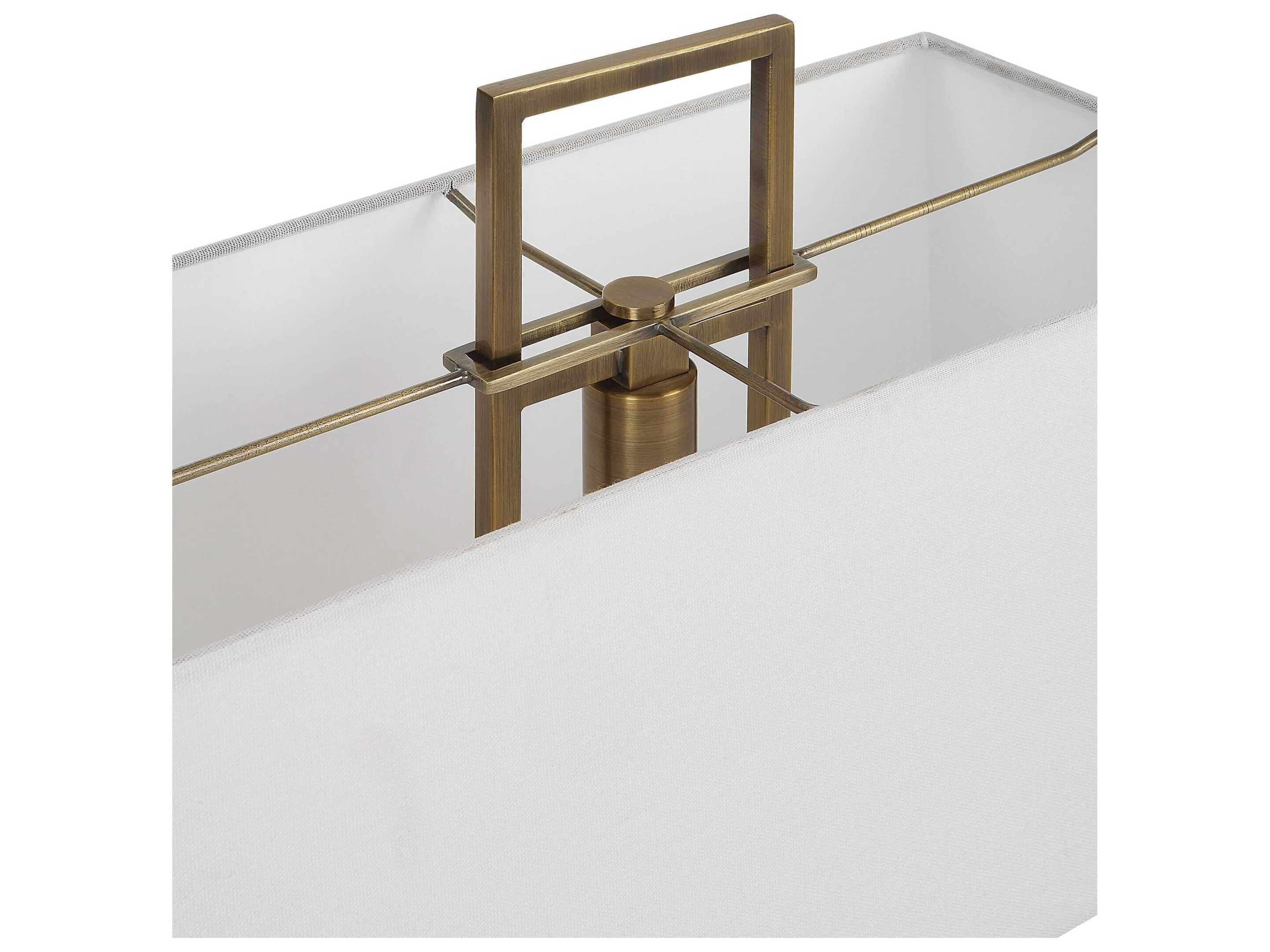 Uttermost Column White Rectangle Hardback Rolled Edge Buffet Lamp