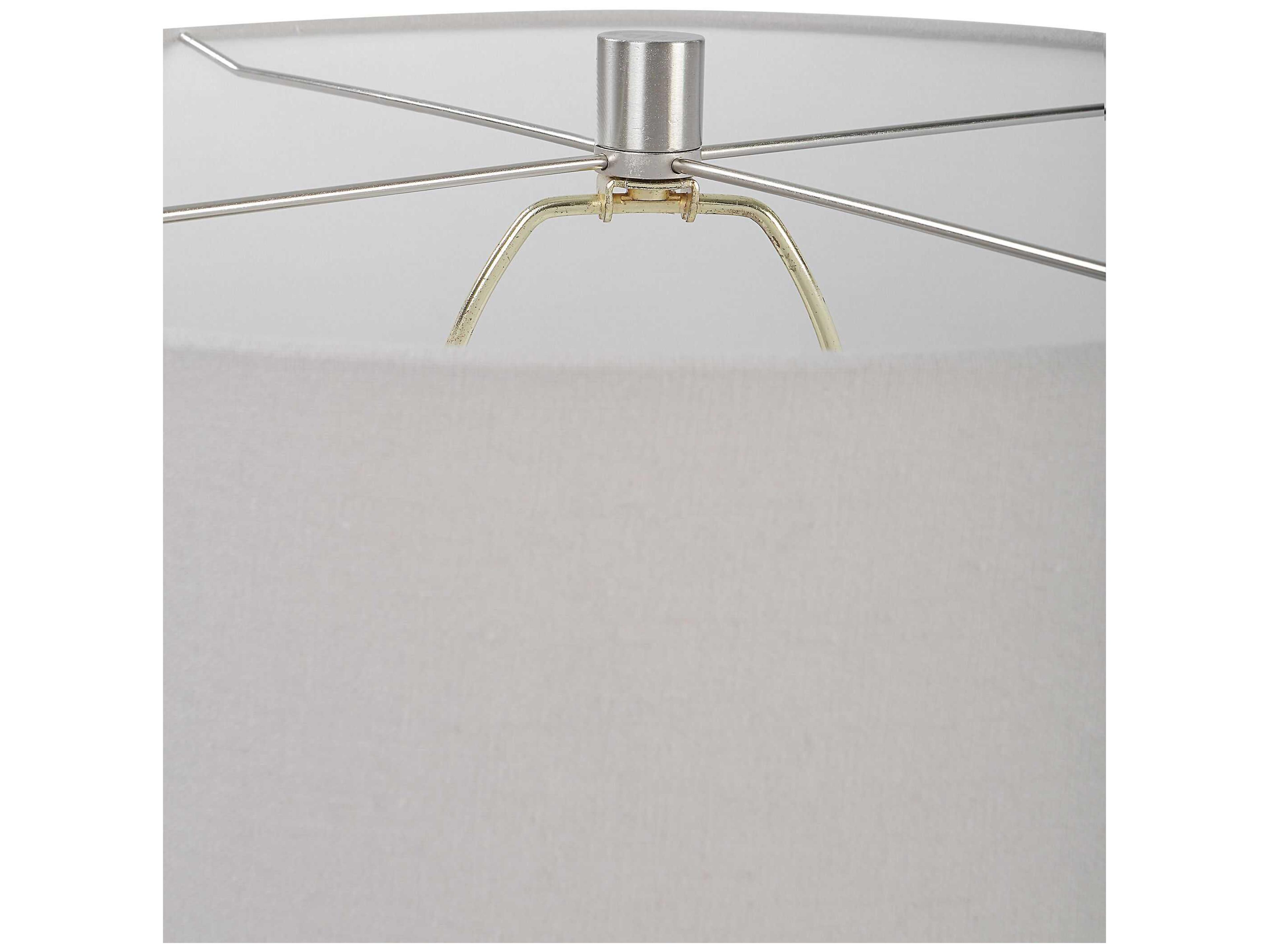 Uttermost Artifact Aged Stone Round Hardback Drum Off White Table Lamp