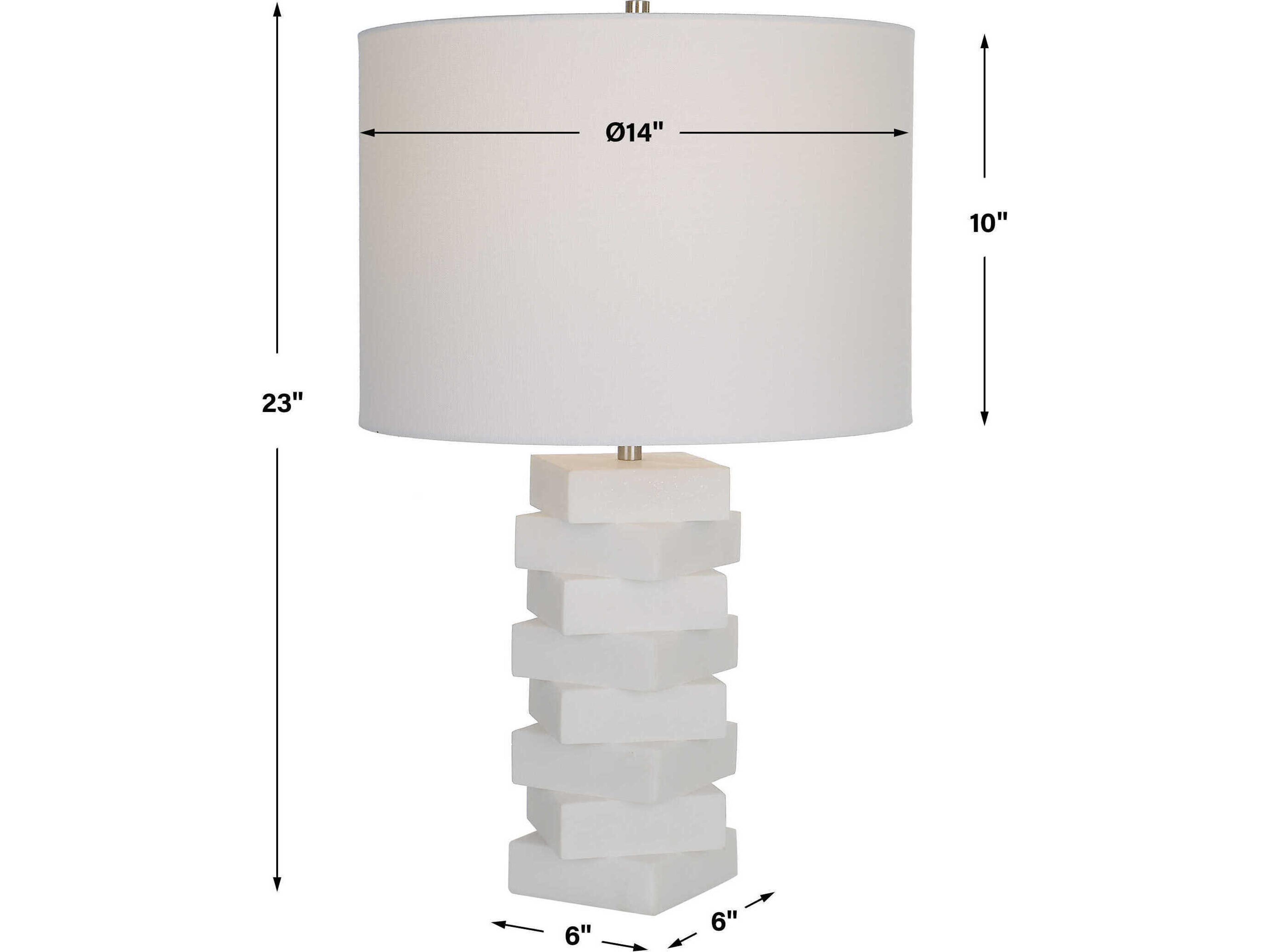 Uttermost Ascent White Round Hardback Drum Table Lamp