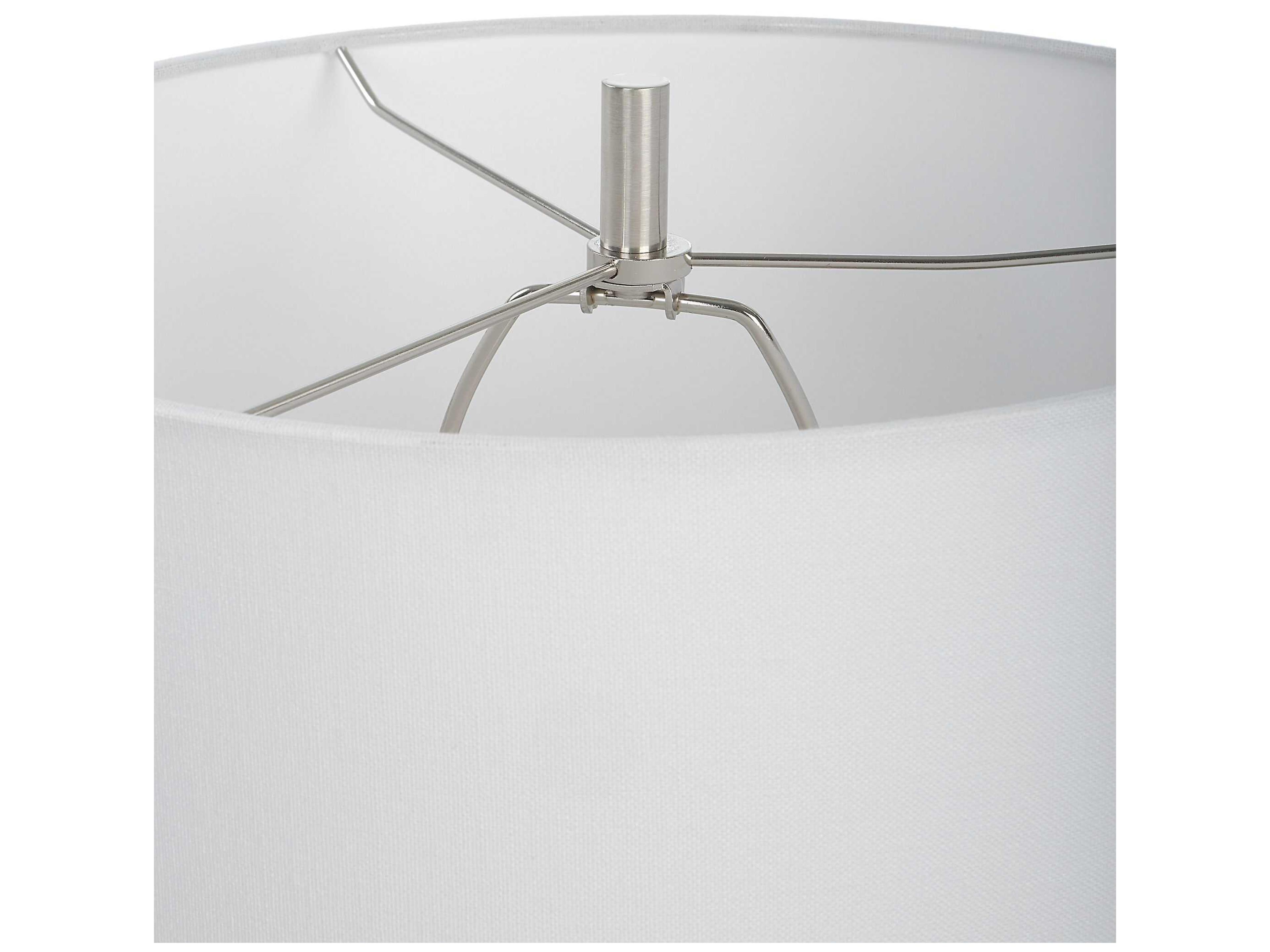 Uttermost Ascent White Round Hardback Drum Table Lamp