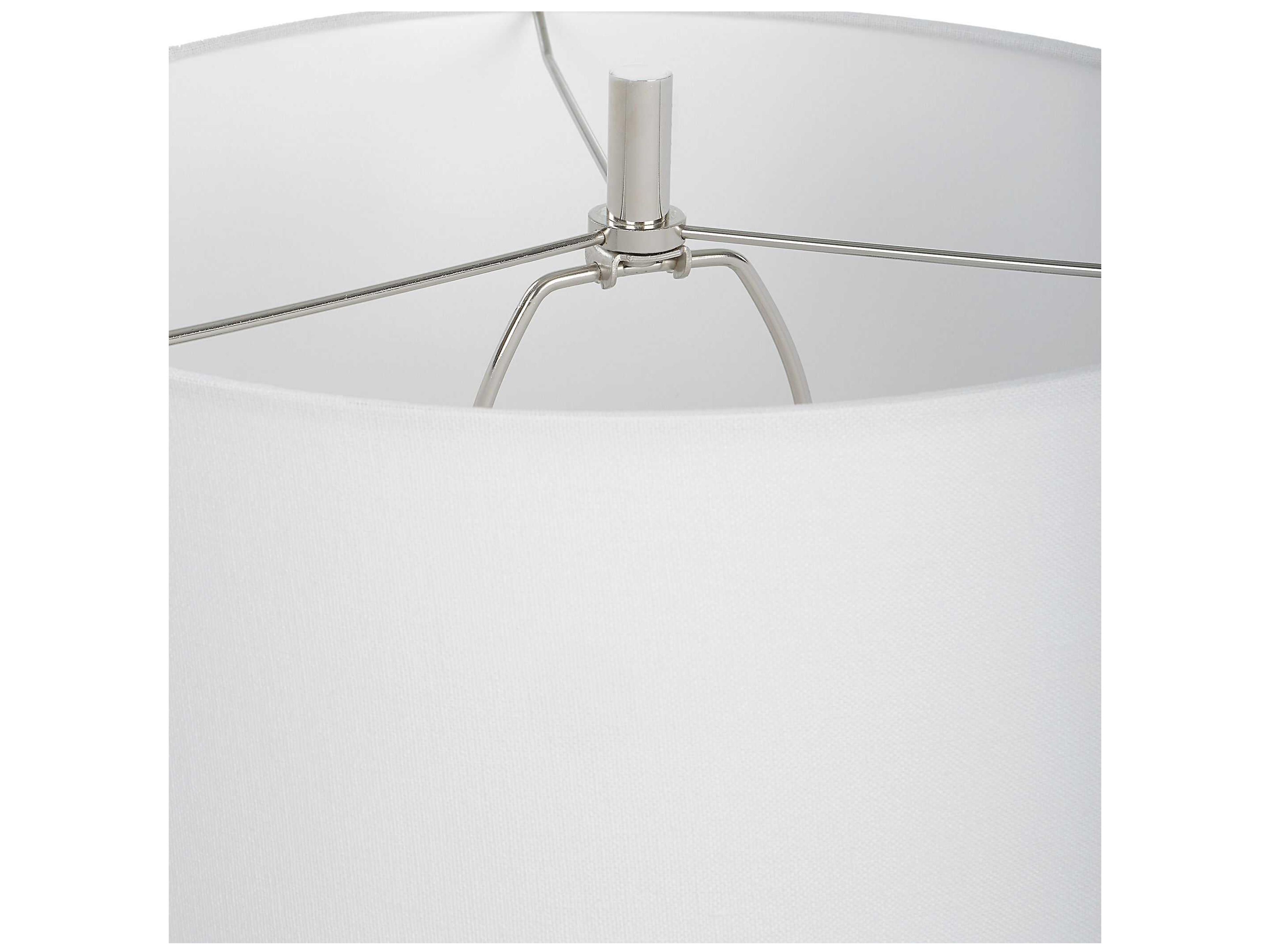 Uttermost Bandeau Black White Round Hardback Drum Buffet Lamp