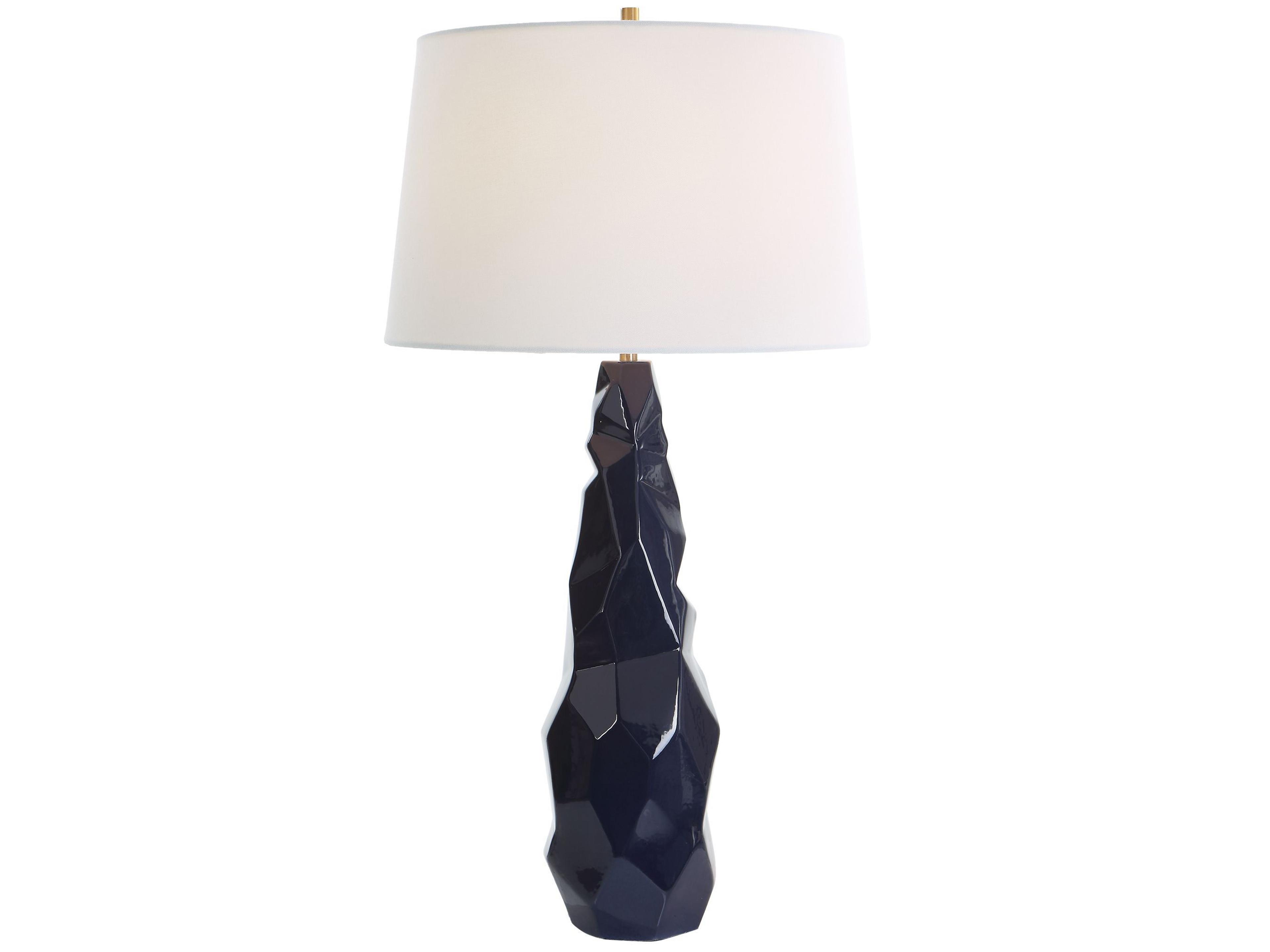 Kavos Navy Blue Rectangle Hardback Buffet Lamp