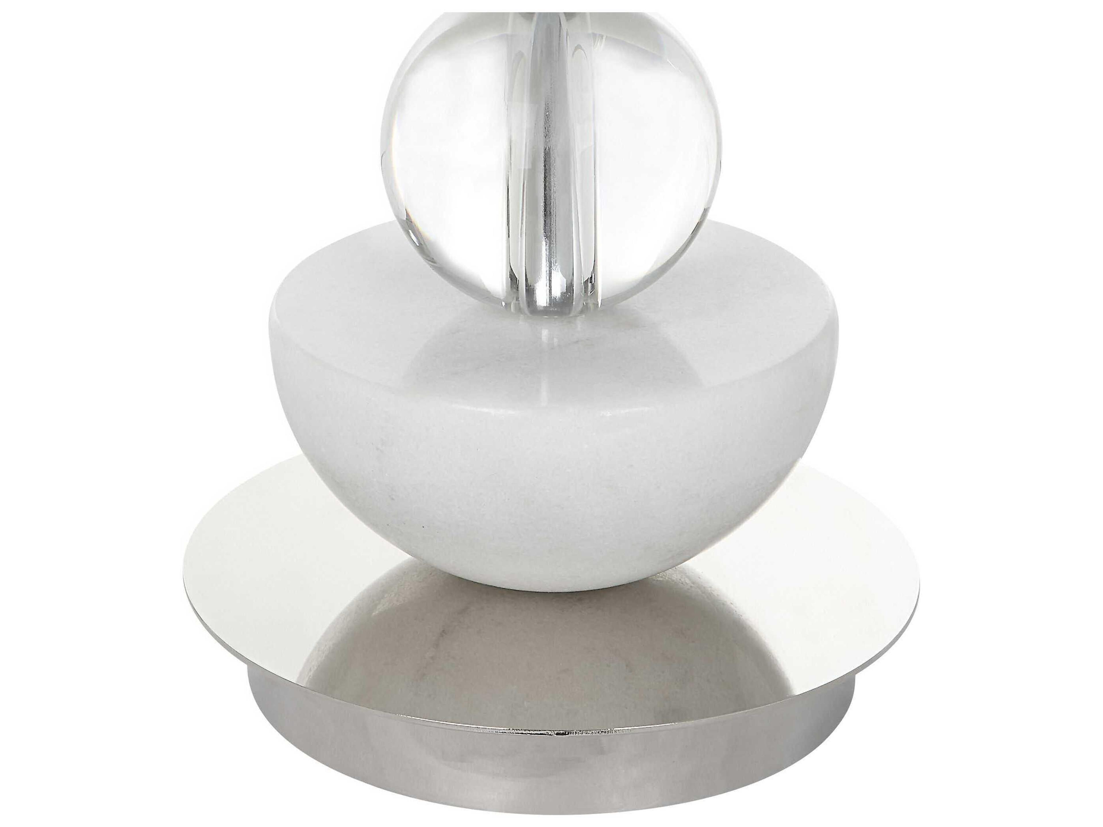 Uttermost Exposition Polished Nickel Round Drum Hardback Shade Crystal Buffet Lamp